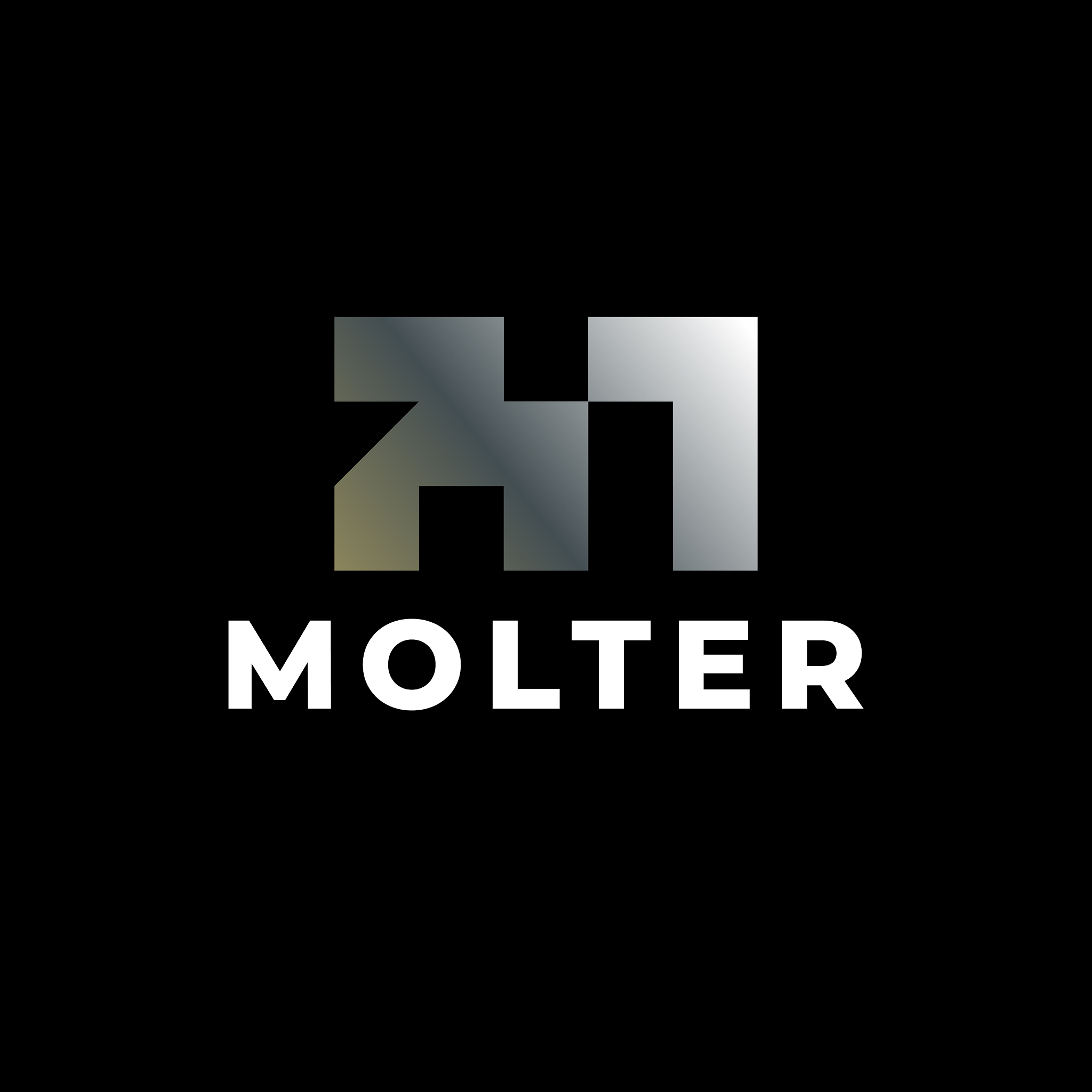 silver steel letter mark m