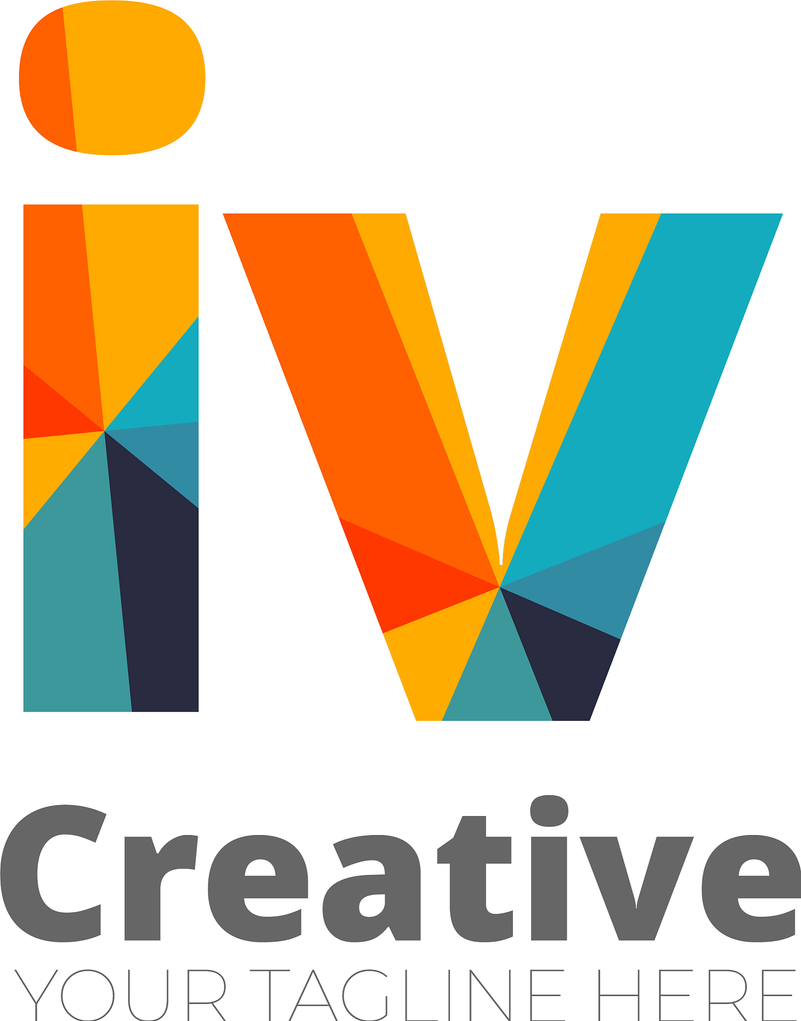 initial letter rounded design logo - elements
