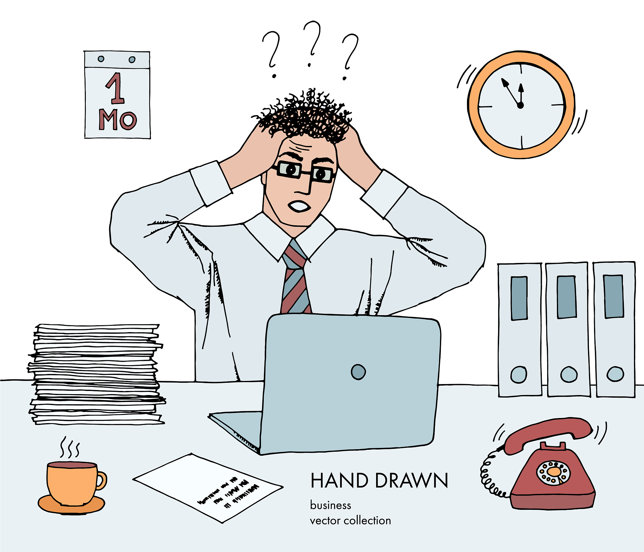 stress at work young businessman