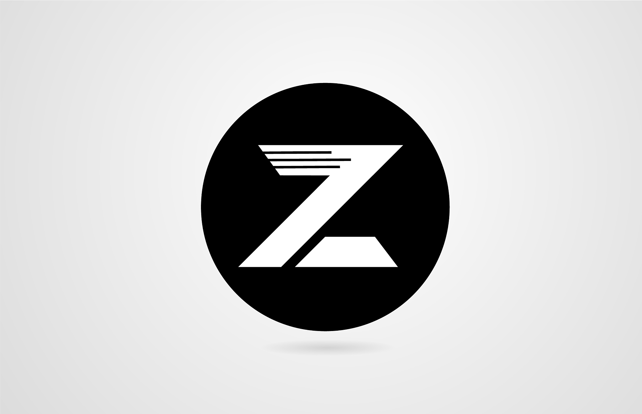 z white alphabet letter black circle company