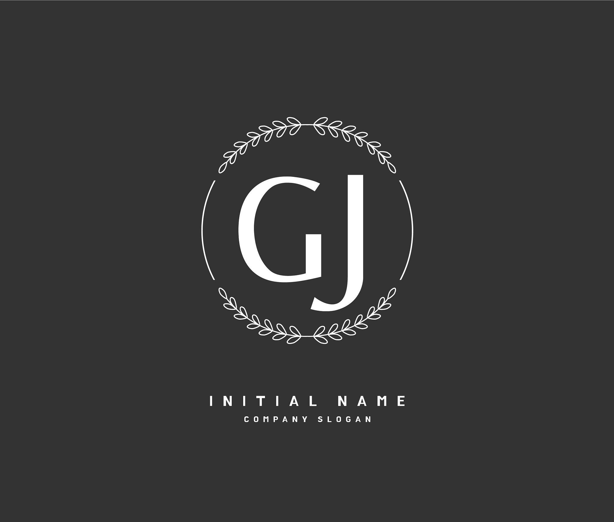 g j gj beauty initial logo handwriting logo of