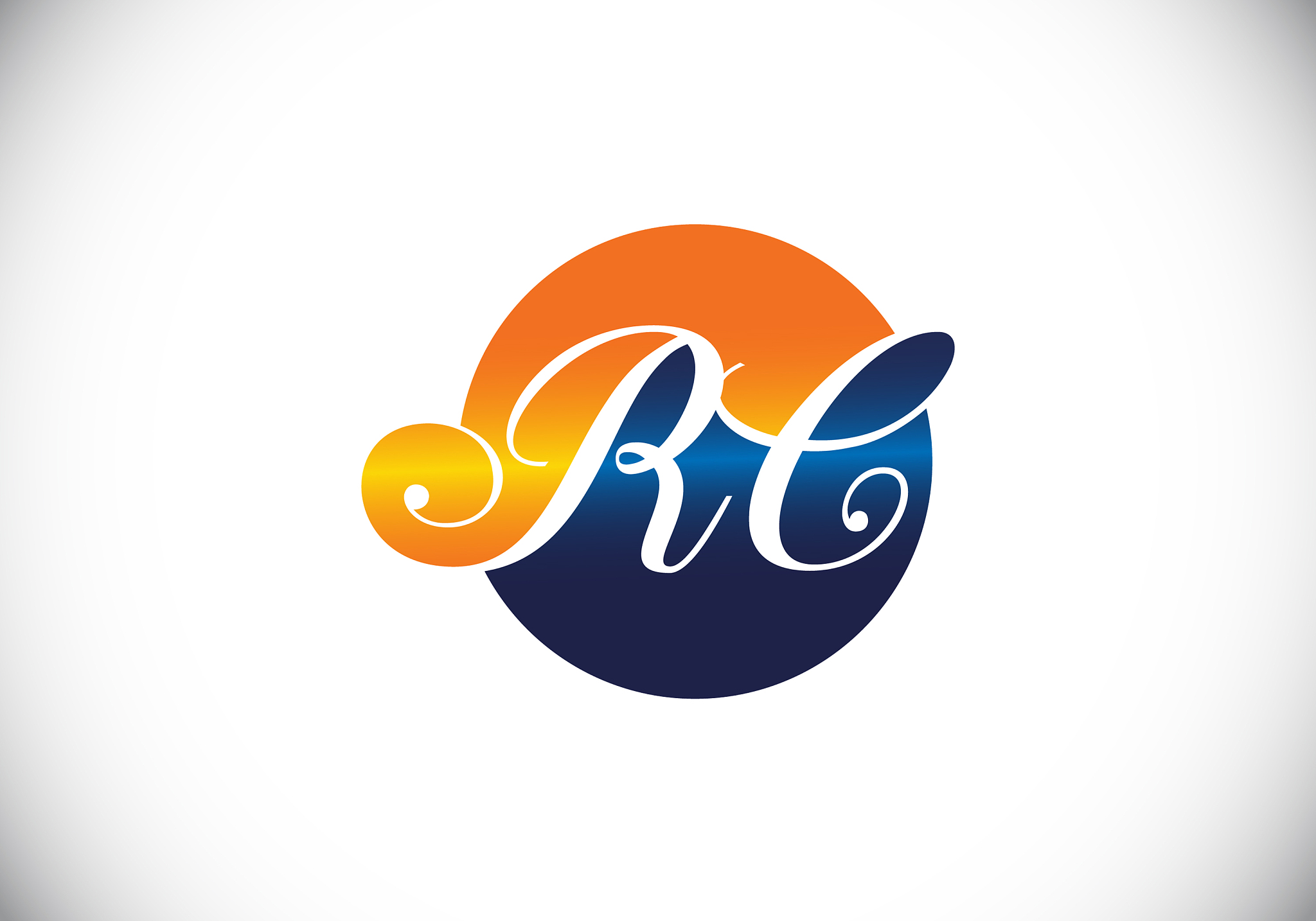 initial monogram letter r c logo design template