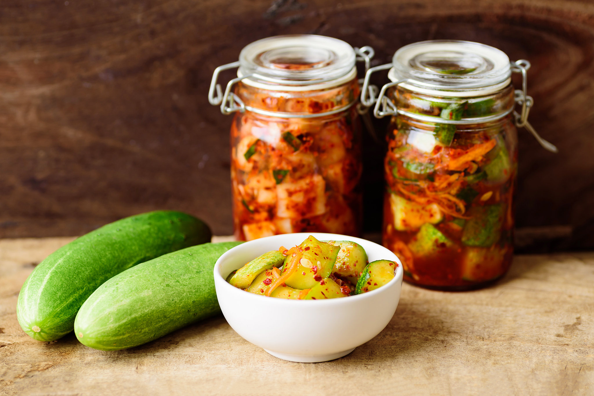 kimchi cucumber, korean food
