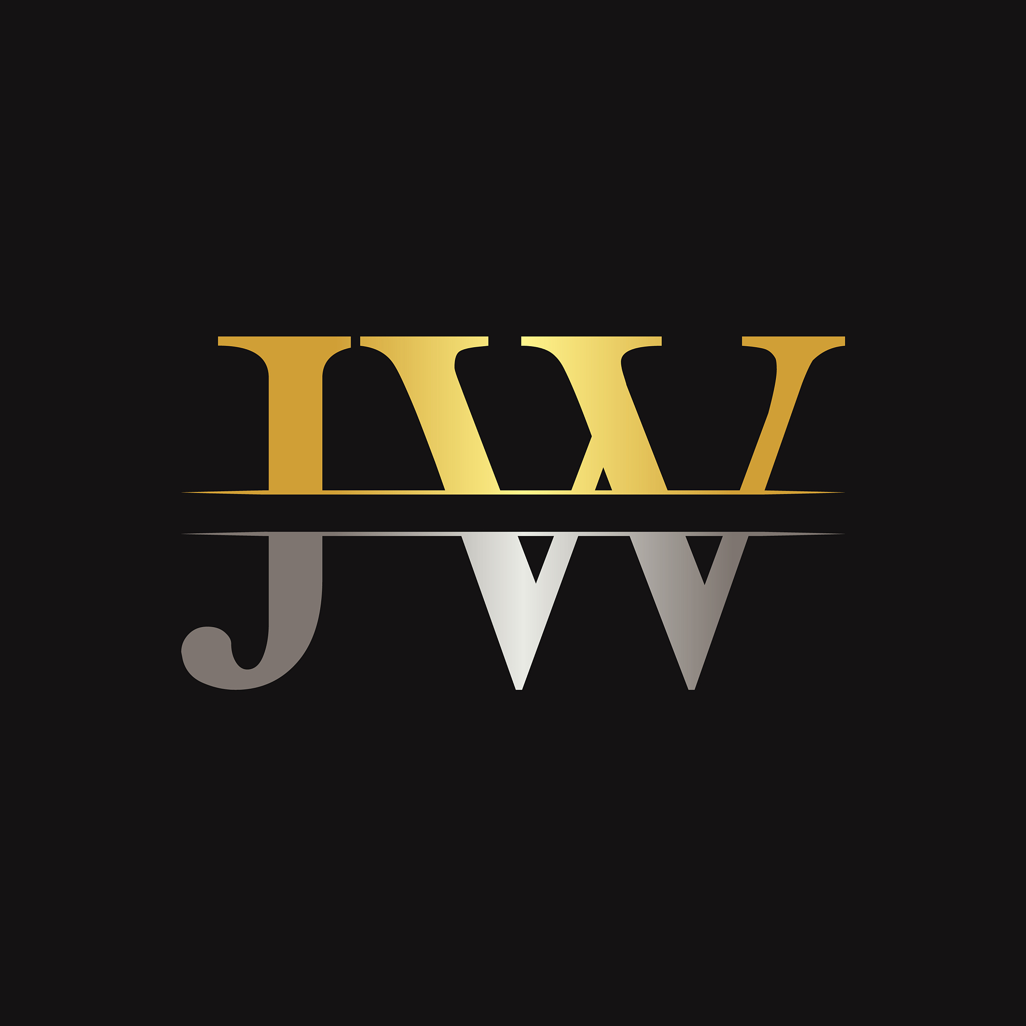 jw letter type logo design template abstract