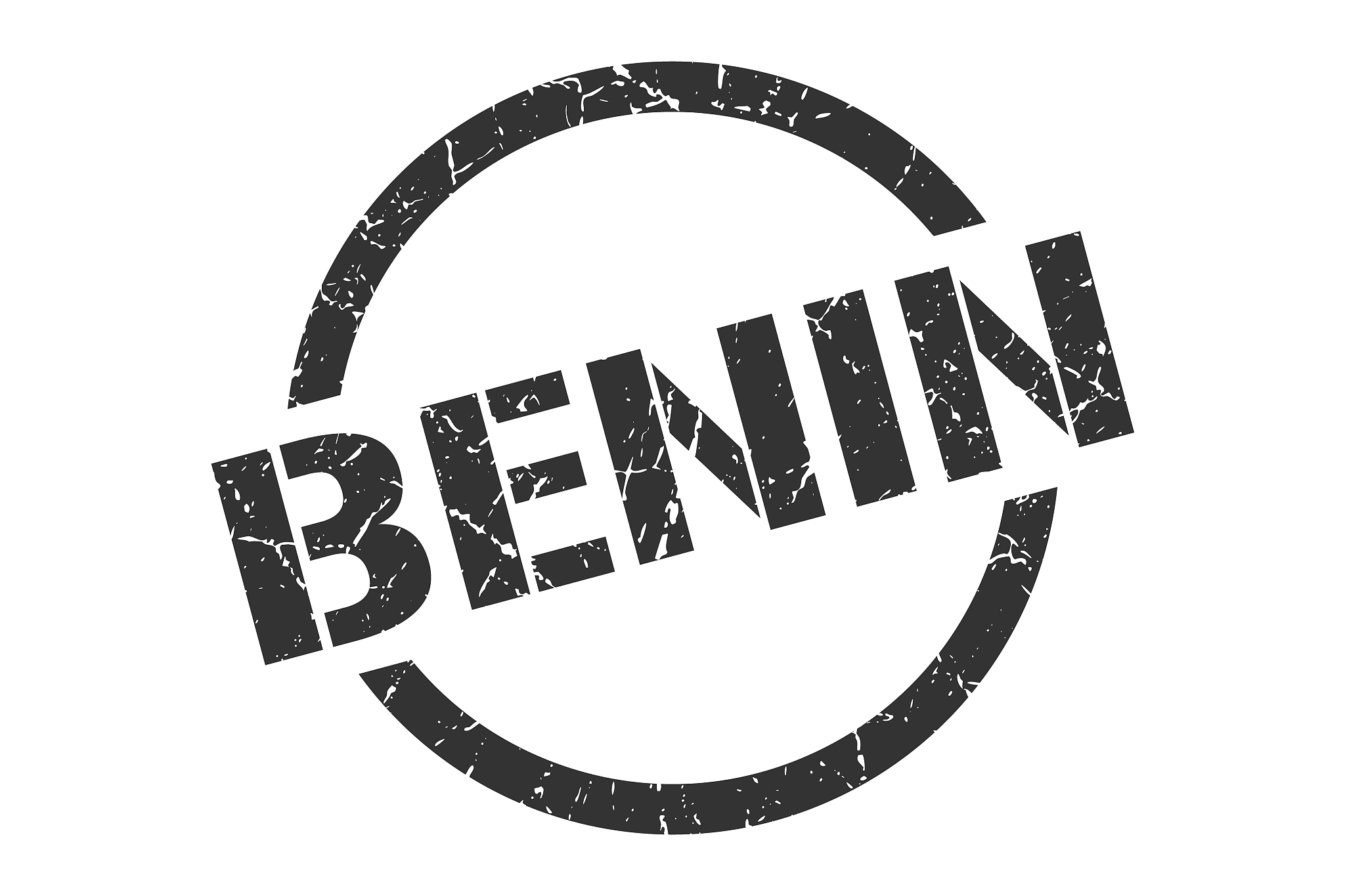 benin stamp. benin grunge round isolated sign
