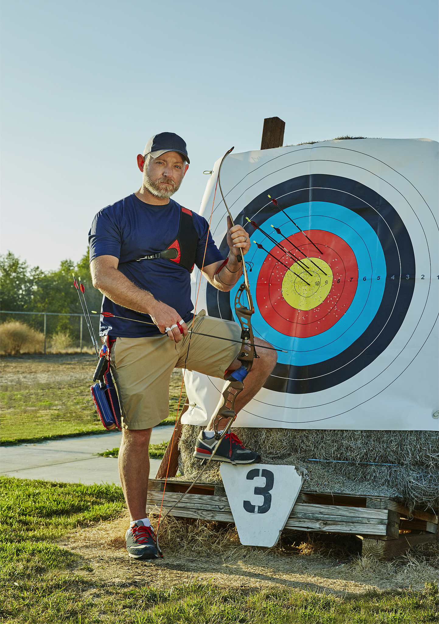 archery portrait near target
