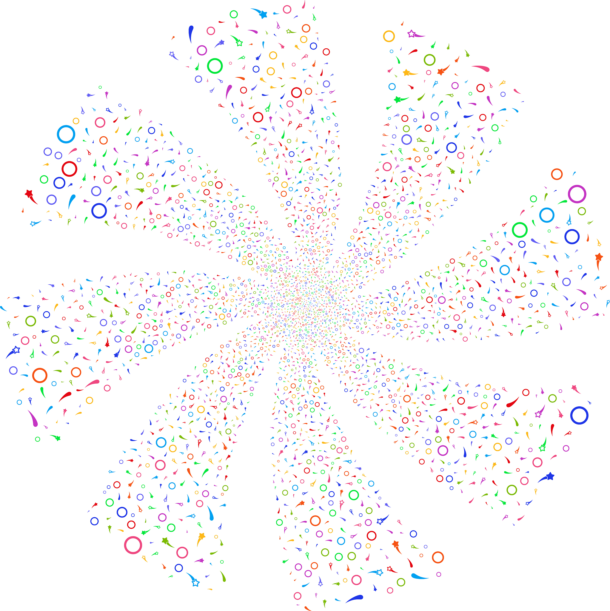 confetti stars fireworks swirl rotation