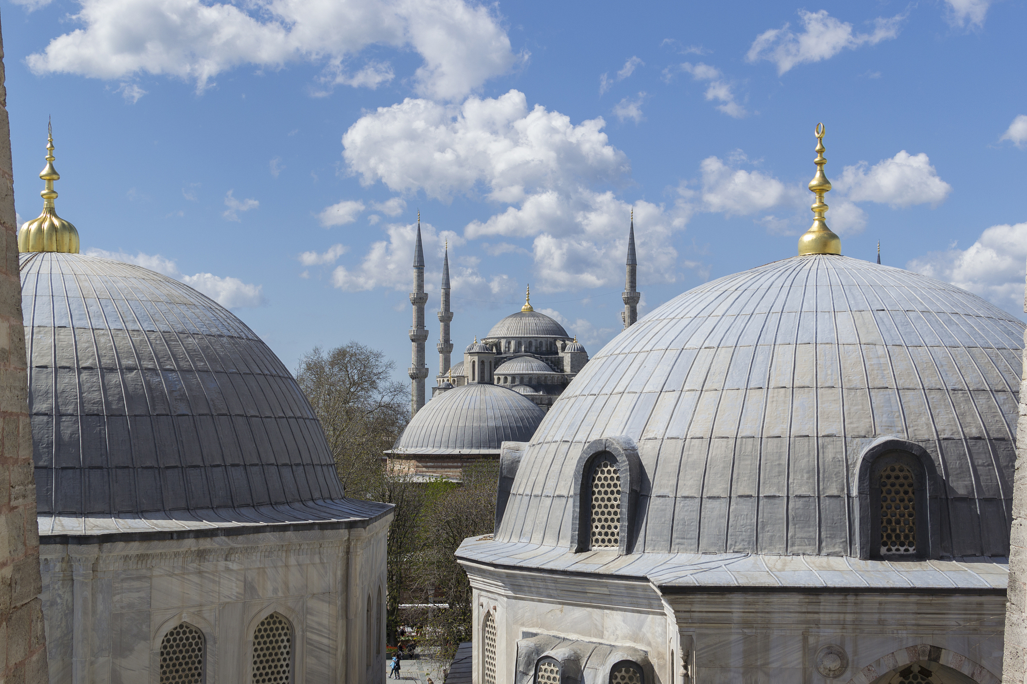 blue mosque seen from hagia sophia