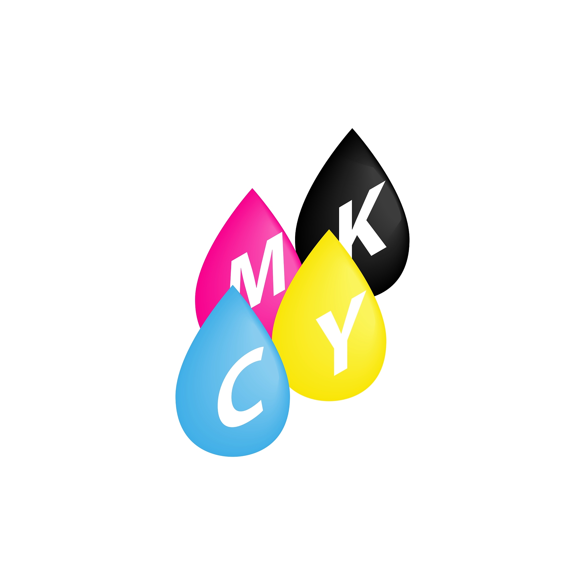 cmyk drops icon in isometric 3d style