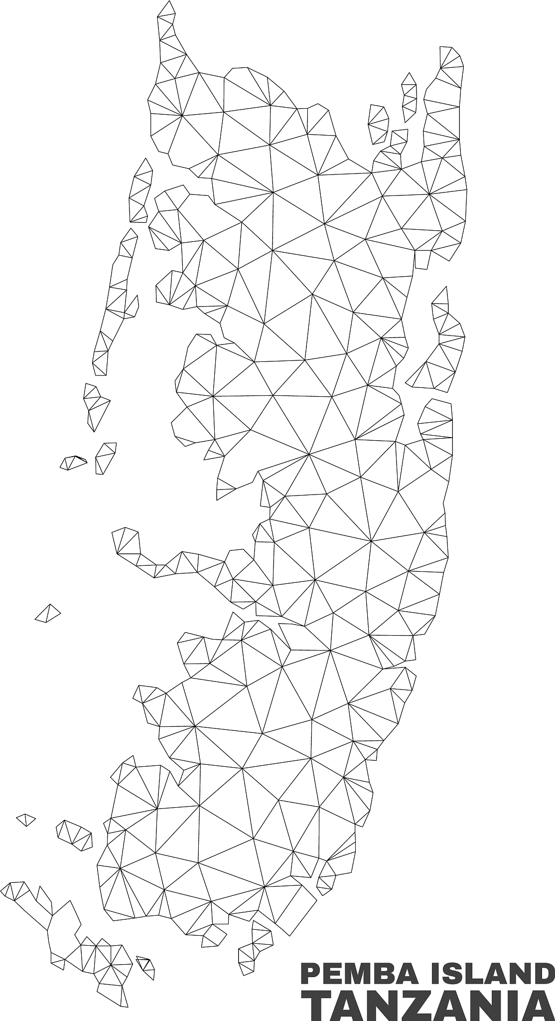 polygonal mesh pemba island map