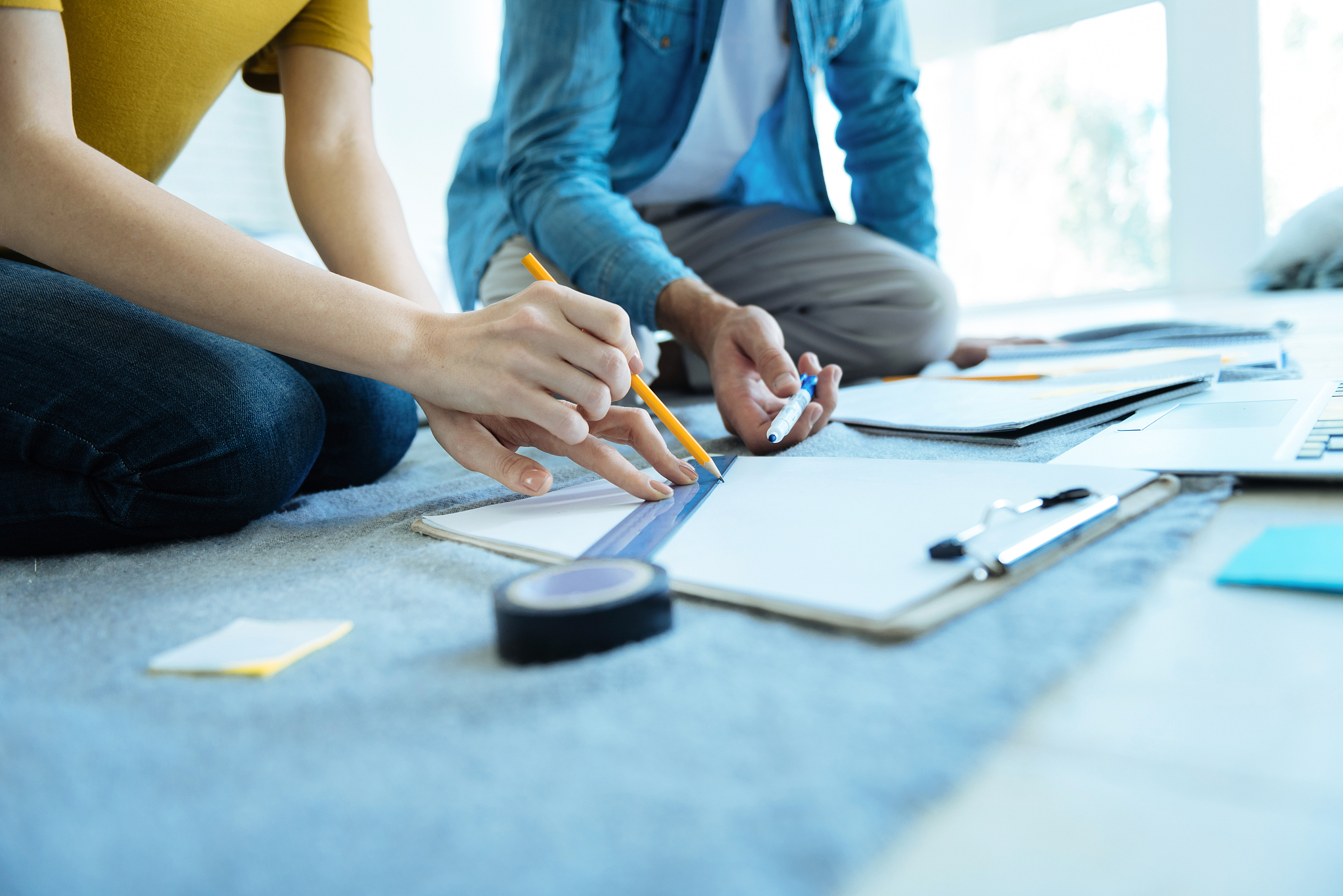 close up of young people studying together