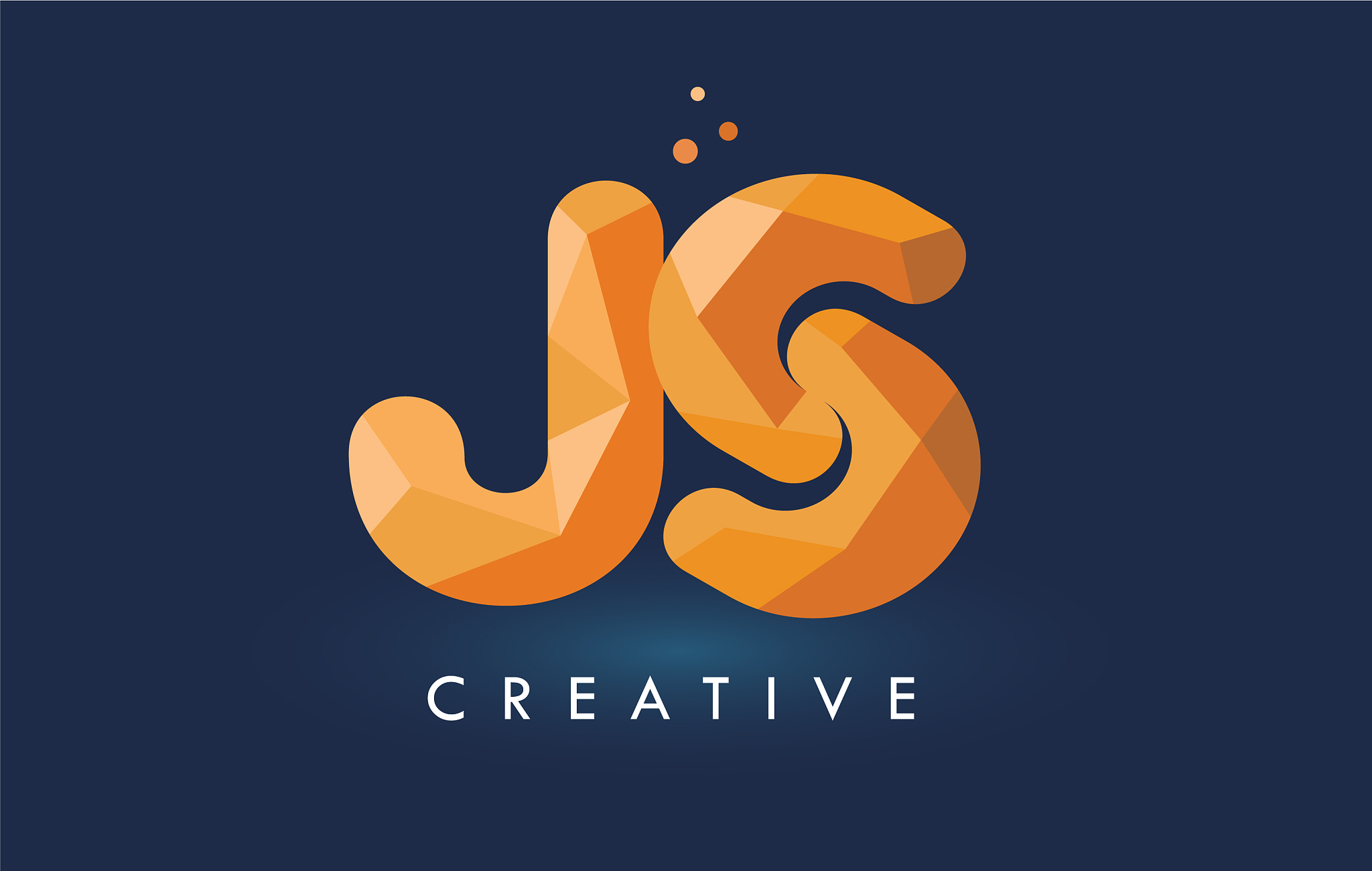 js letter with origami triangles logo creative