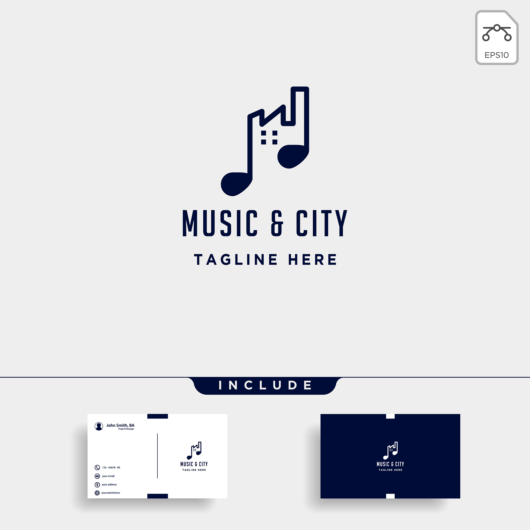 music urban city logo design line simple icon
