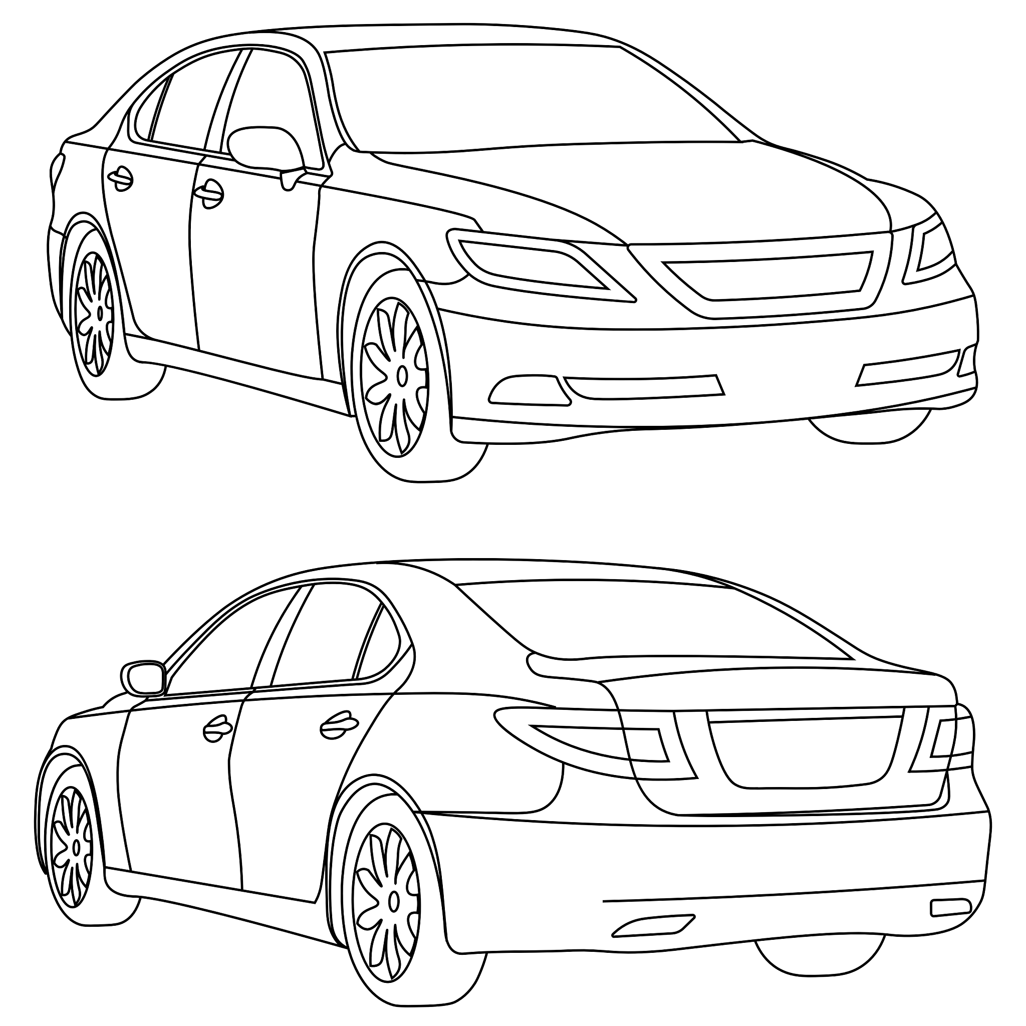 car two view front and back