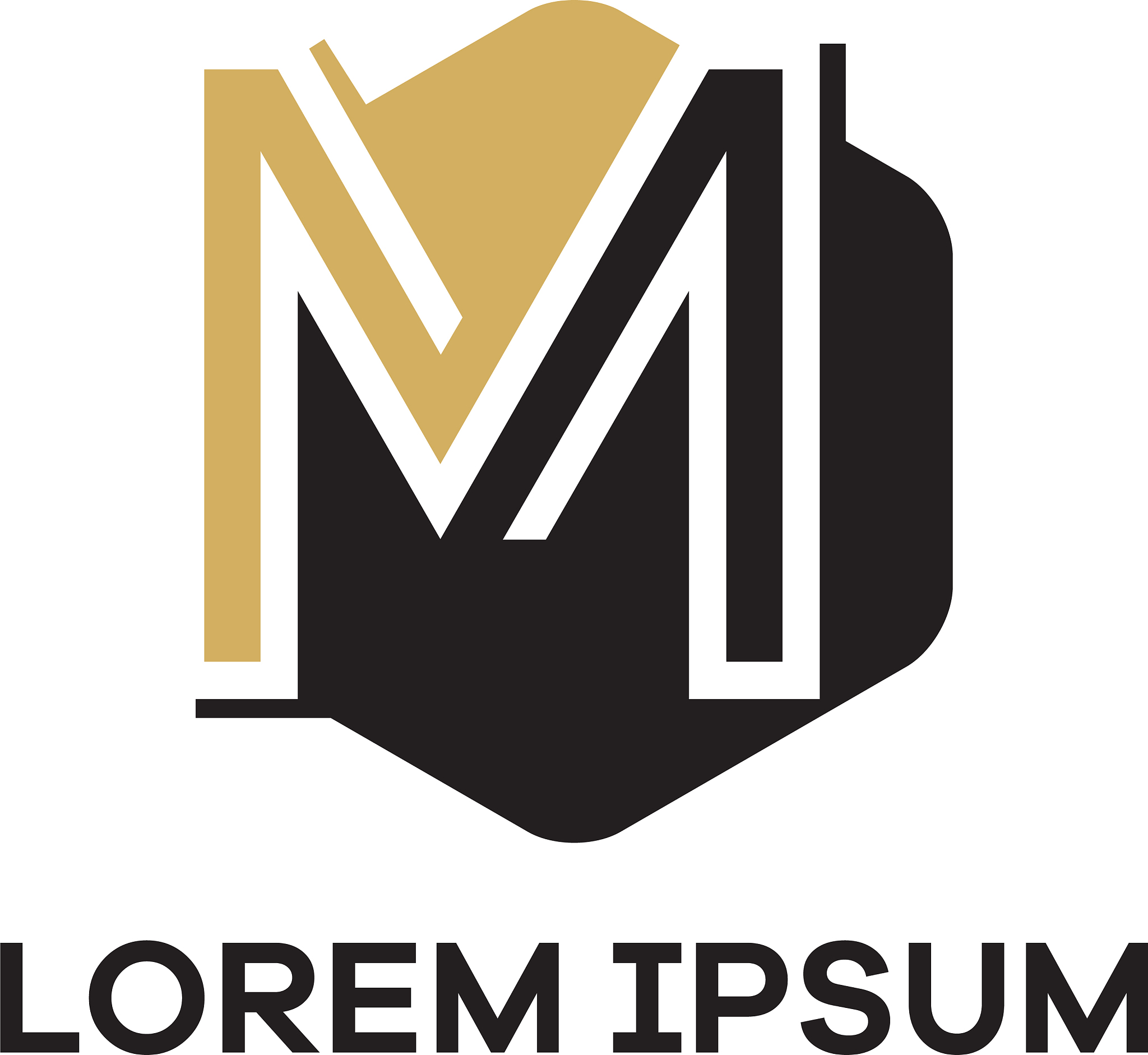m letter logo design letter m in hexagonal shape