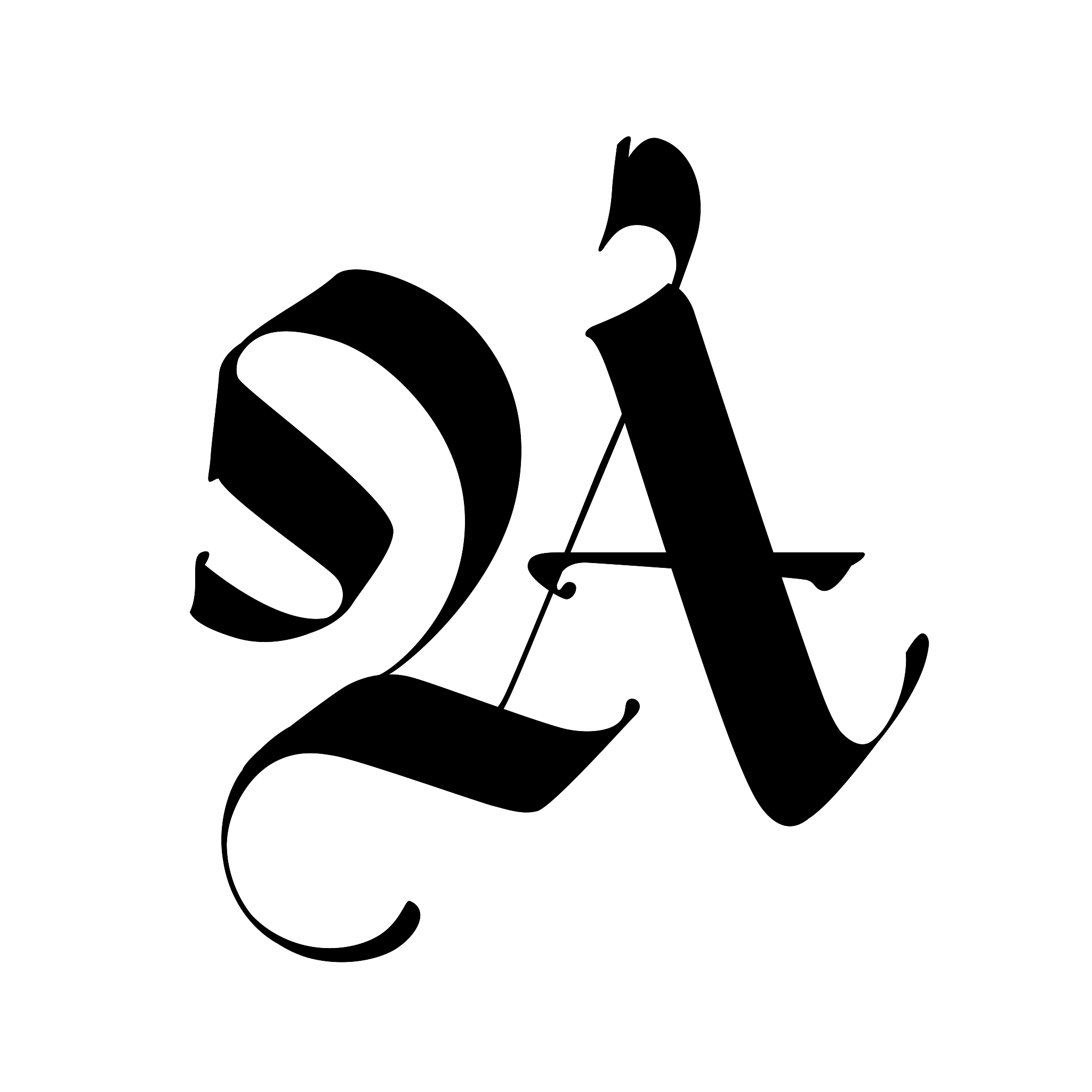letter a, in the gothic style. alphabet. the symbol is isolated 