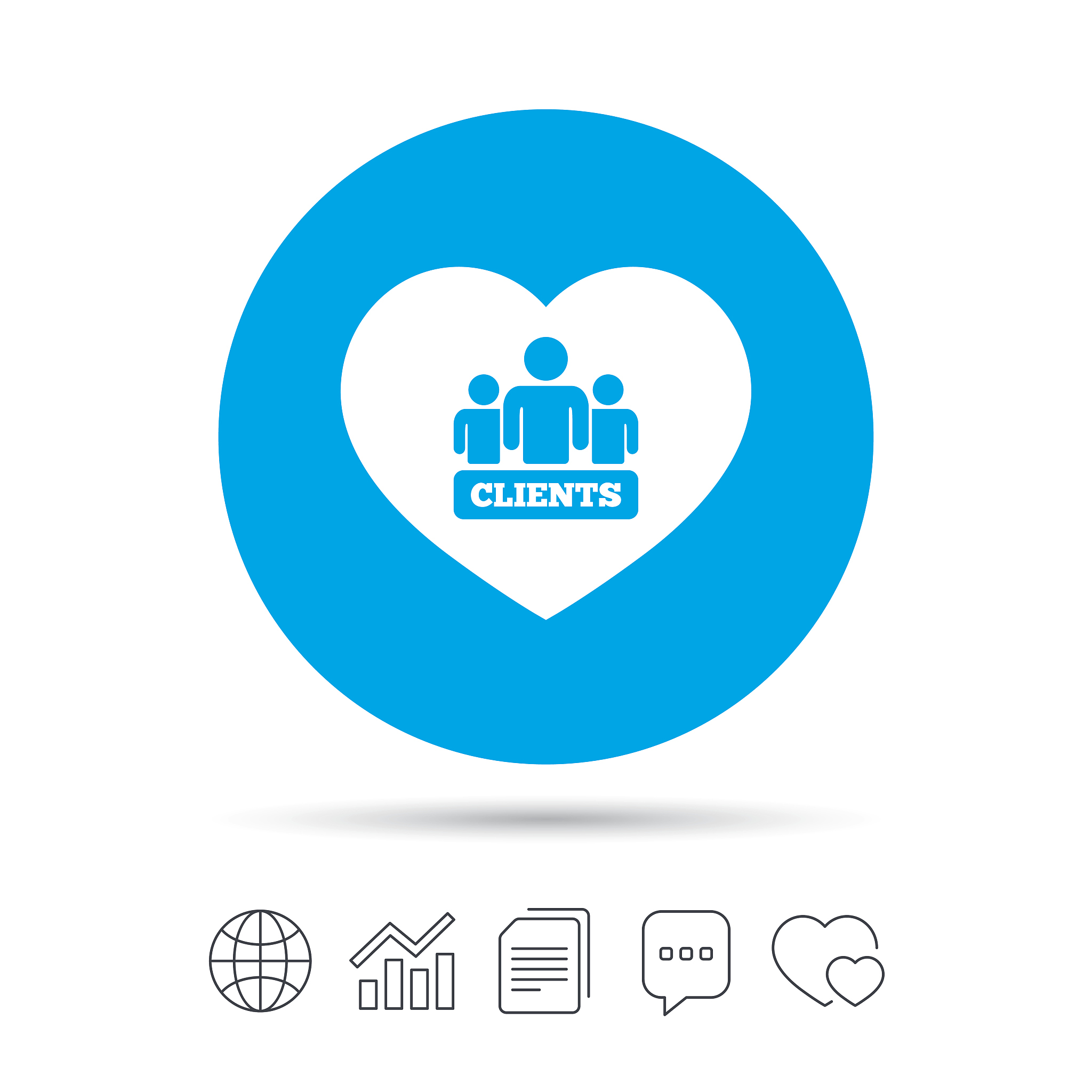 love clients sign icon. group of people symbol.