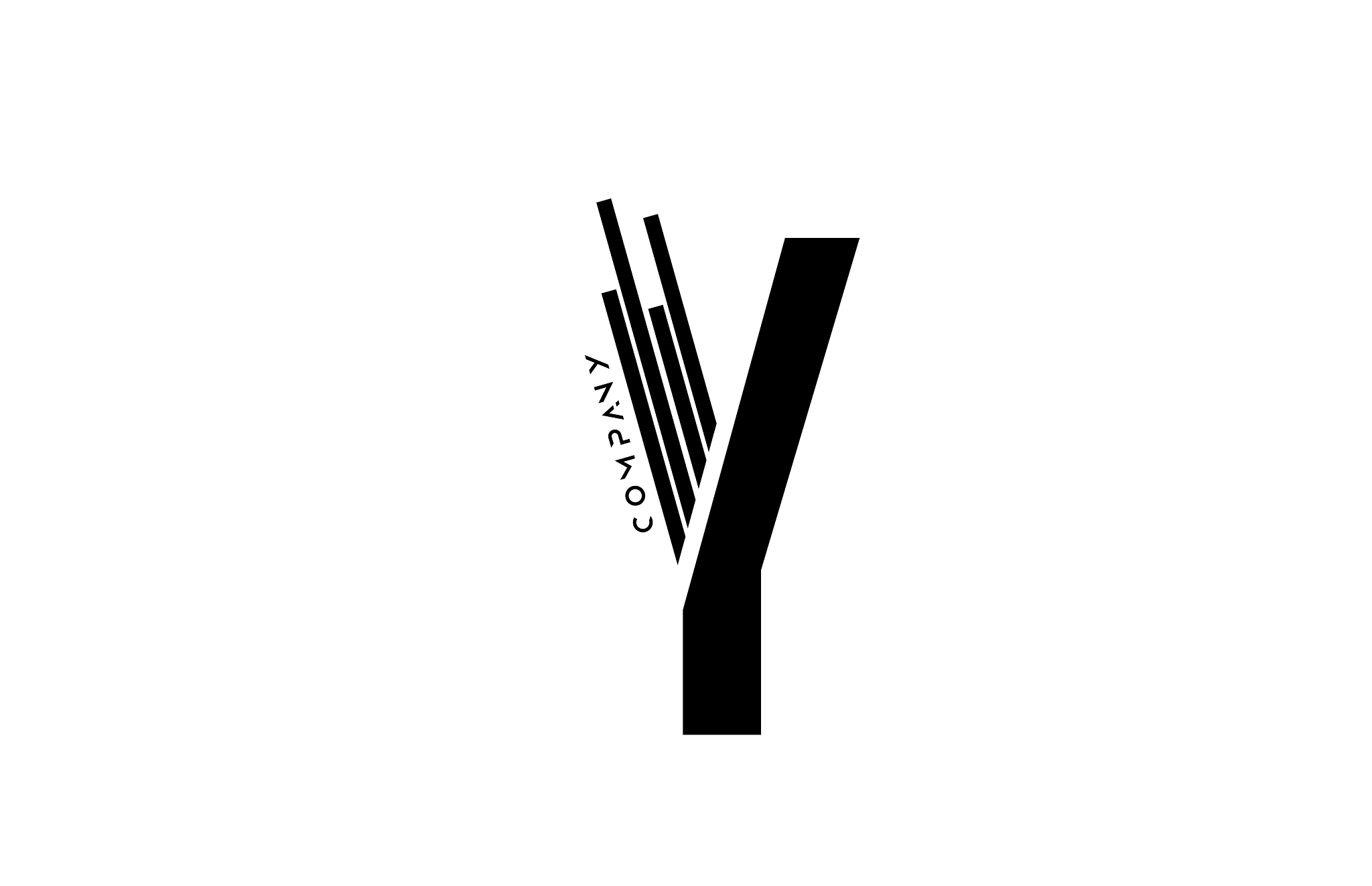 alphabet y black white letter logo design with