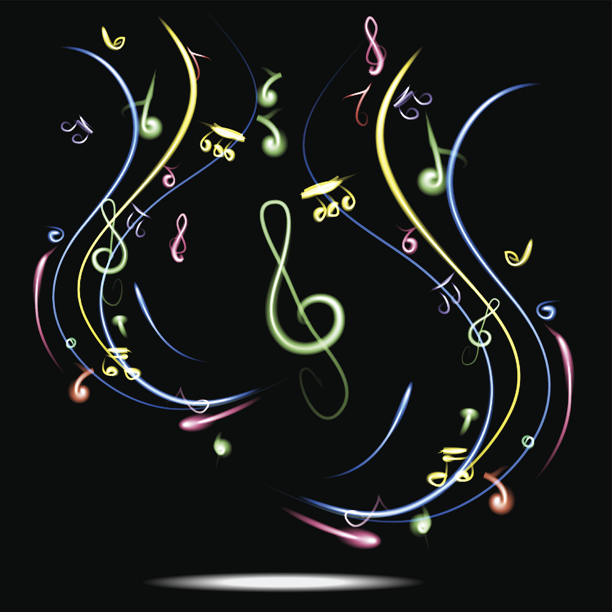 blue headphones with music. vector illustration.