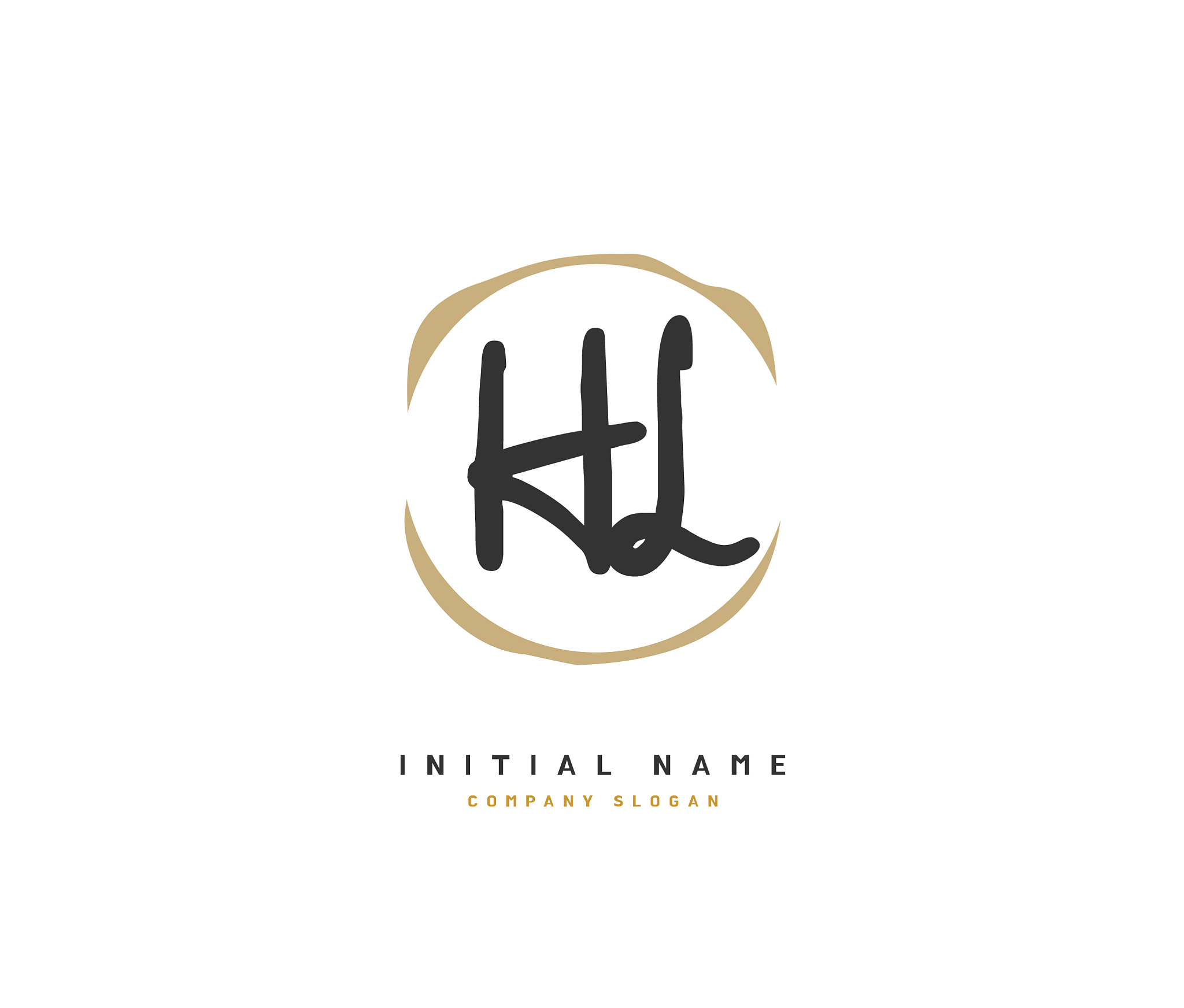 h l hl beauty initial logo handwriting logo of