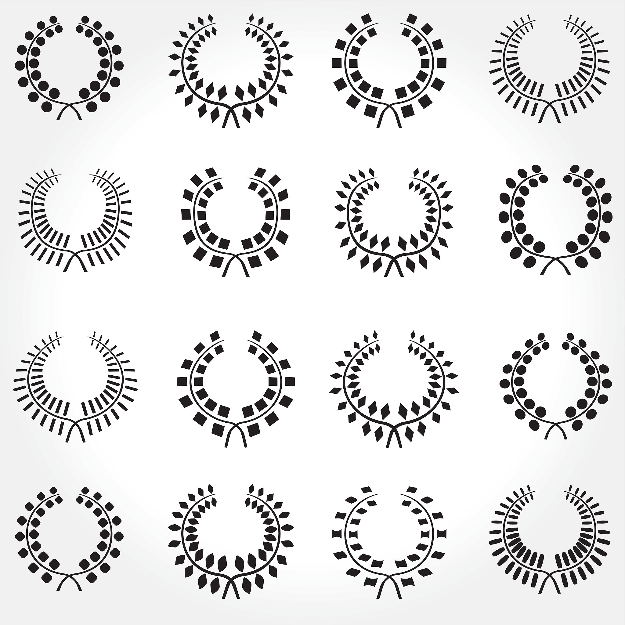 set of laurel wreaths crown.