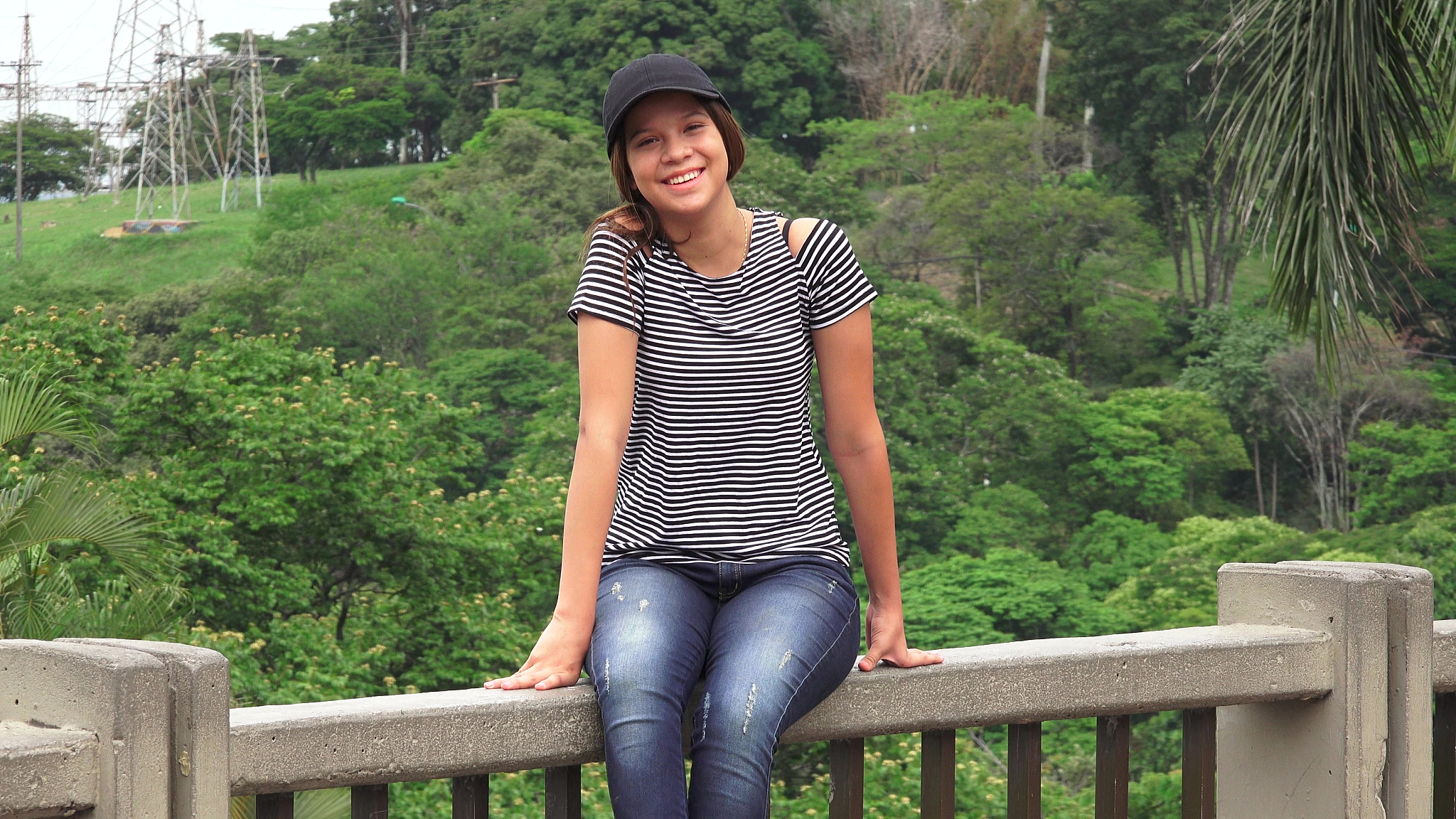 smiling teen girl sitting