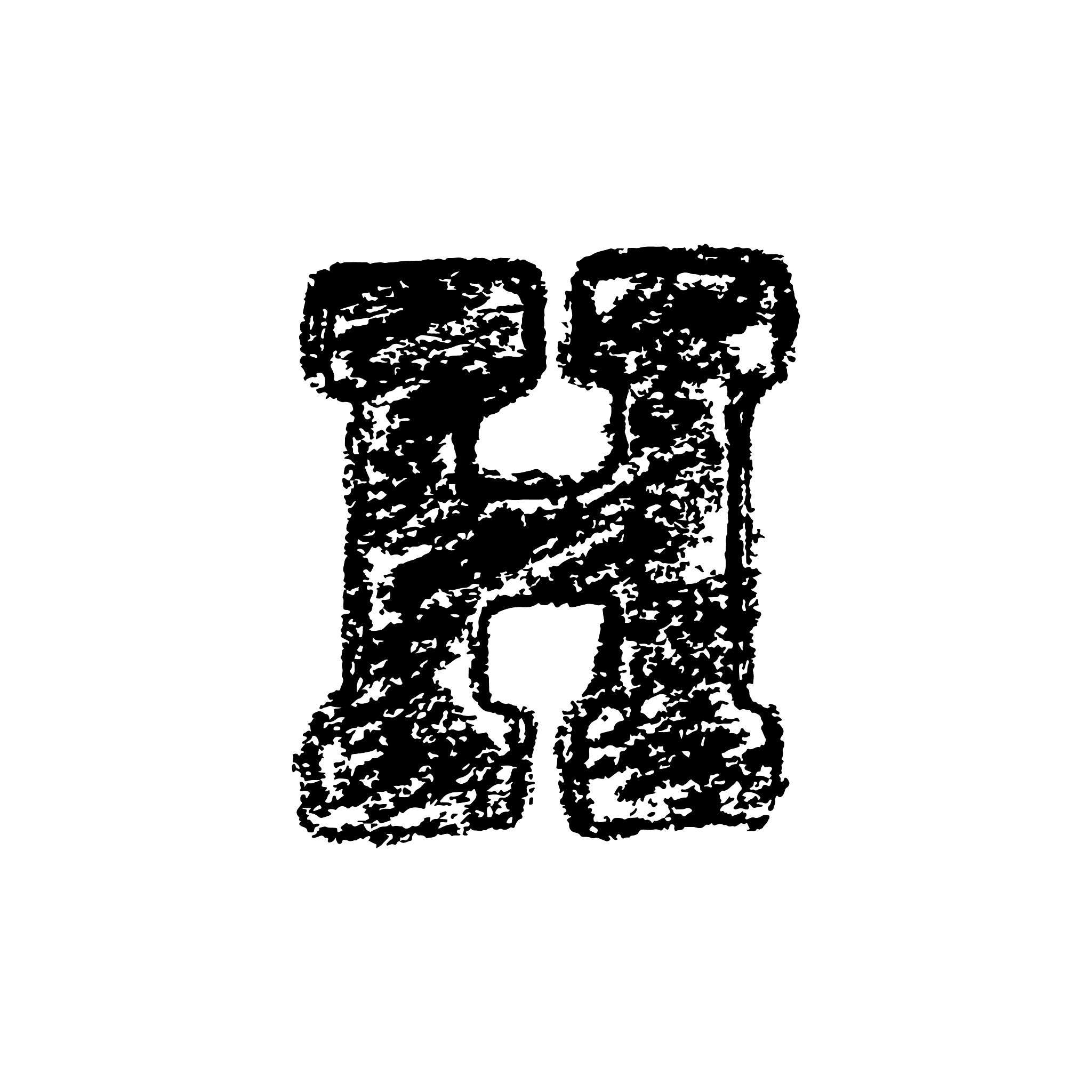 letter h handwritten chalk bold font
