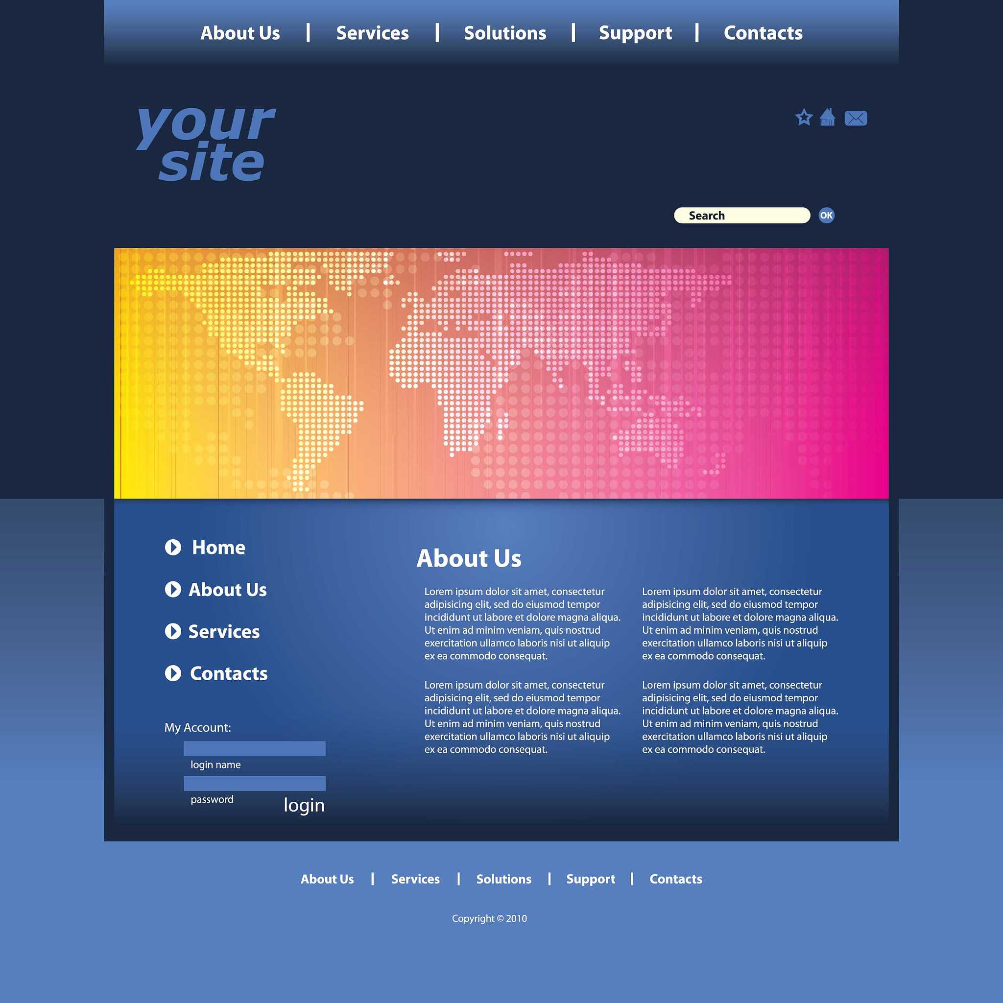 one page website template