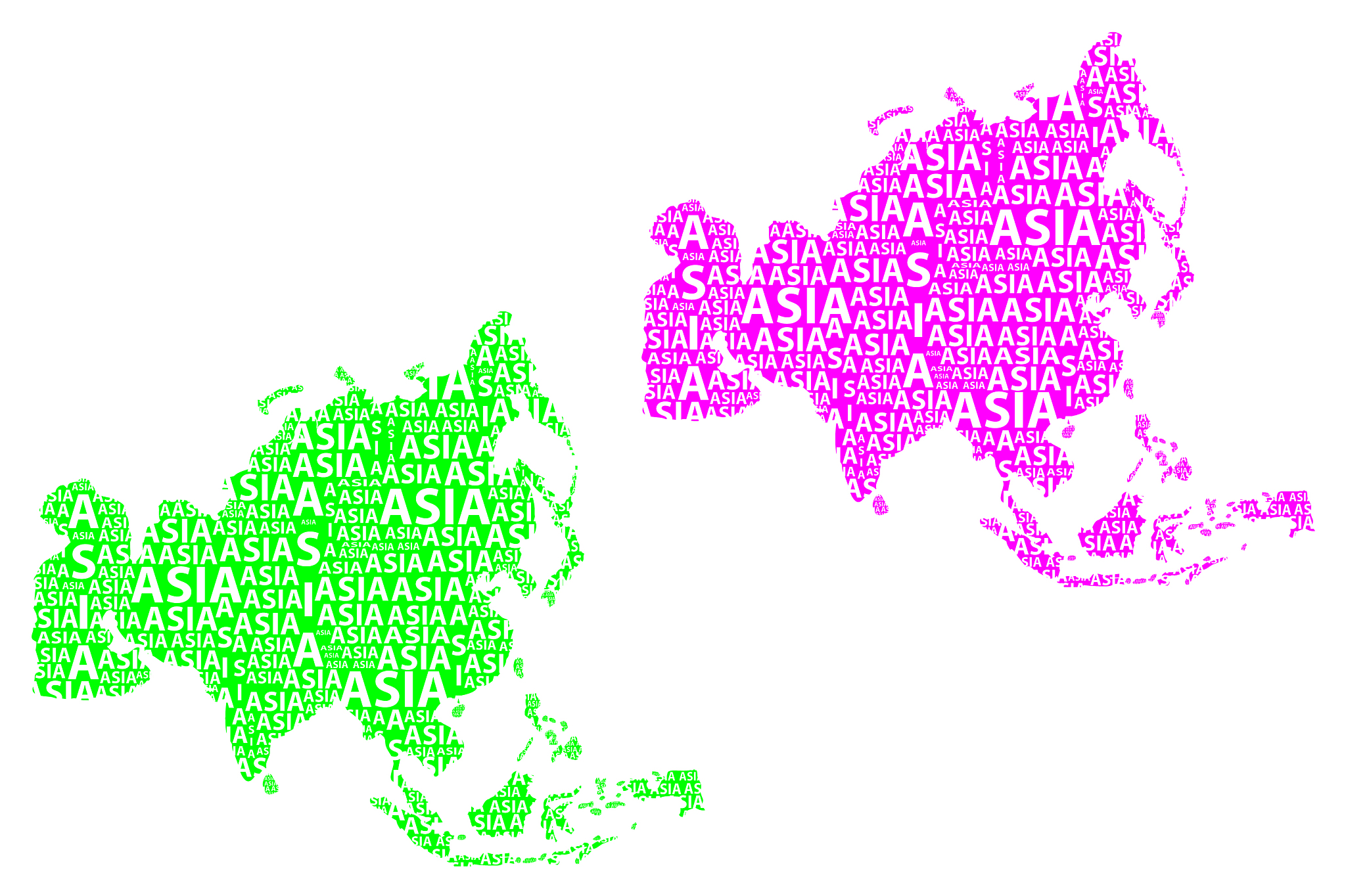 map of continent asia