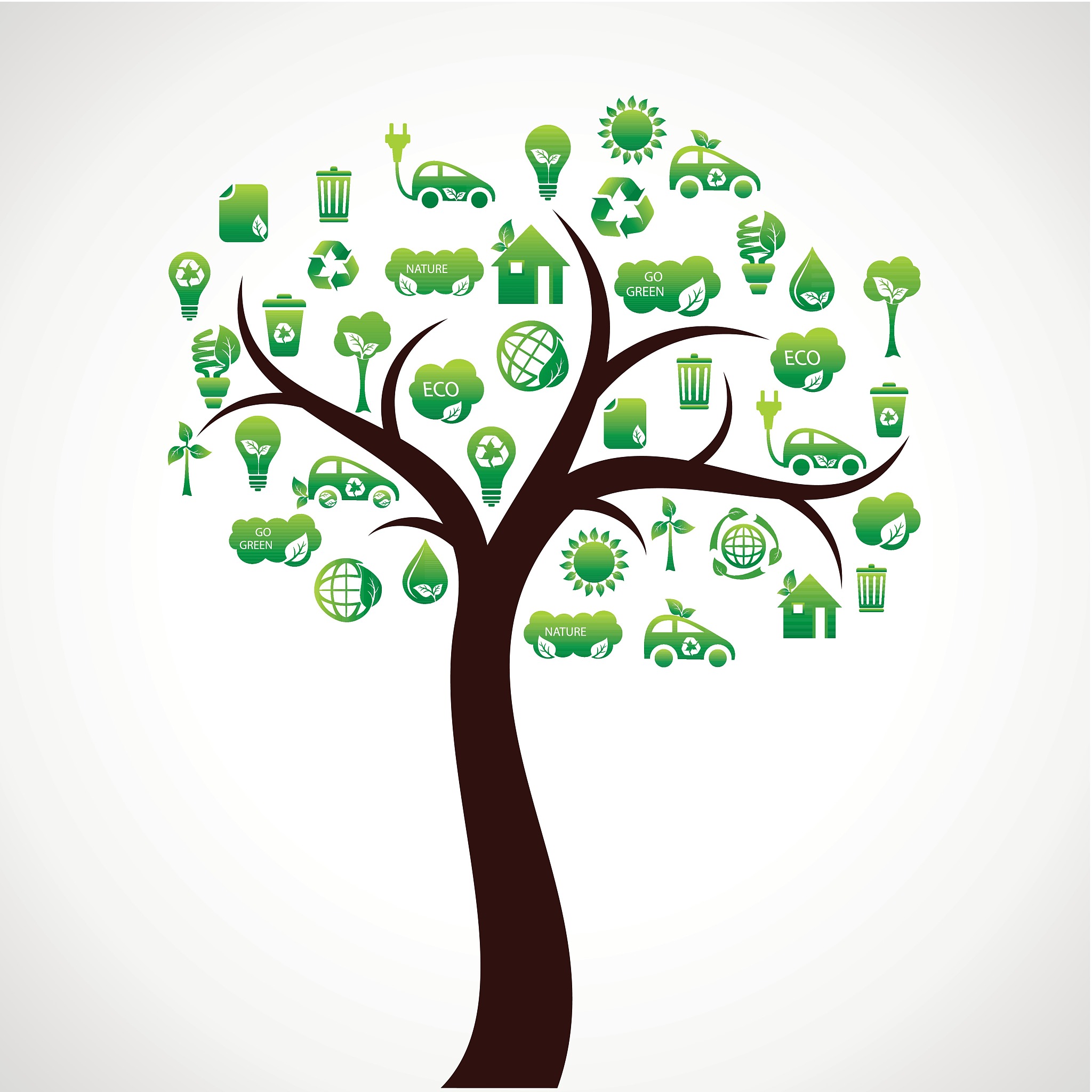 green eco icon tree