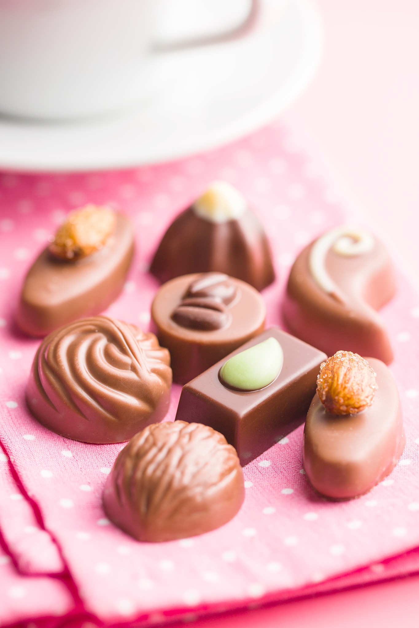 mixed belgican pralines. chocolate truffles.