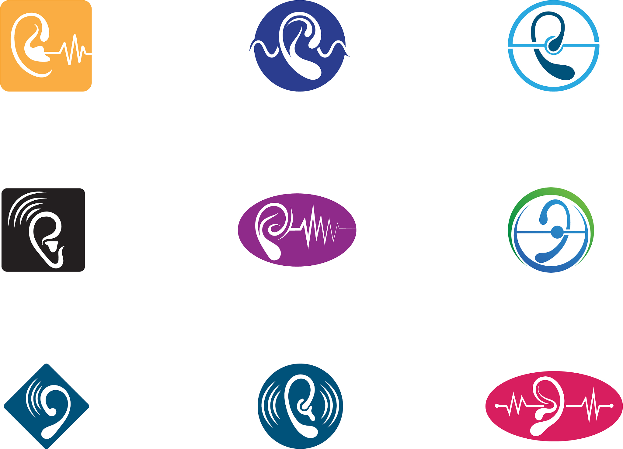 hearing logo template icon