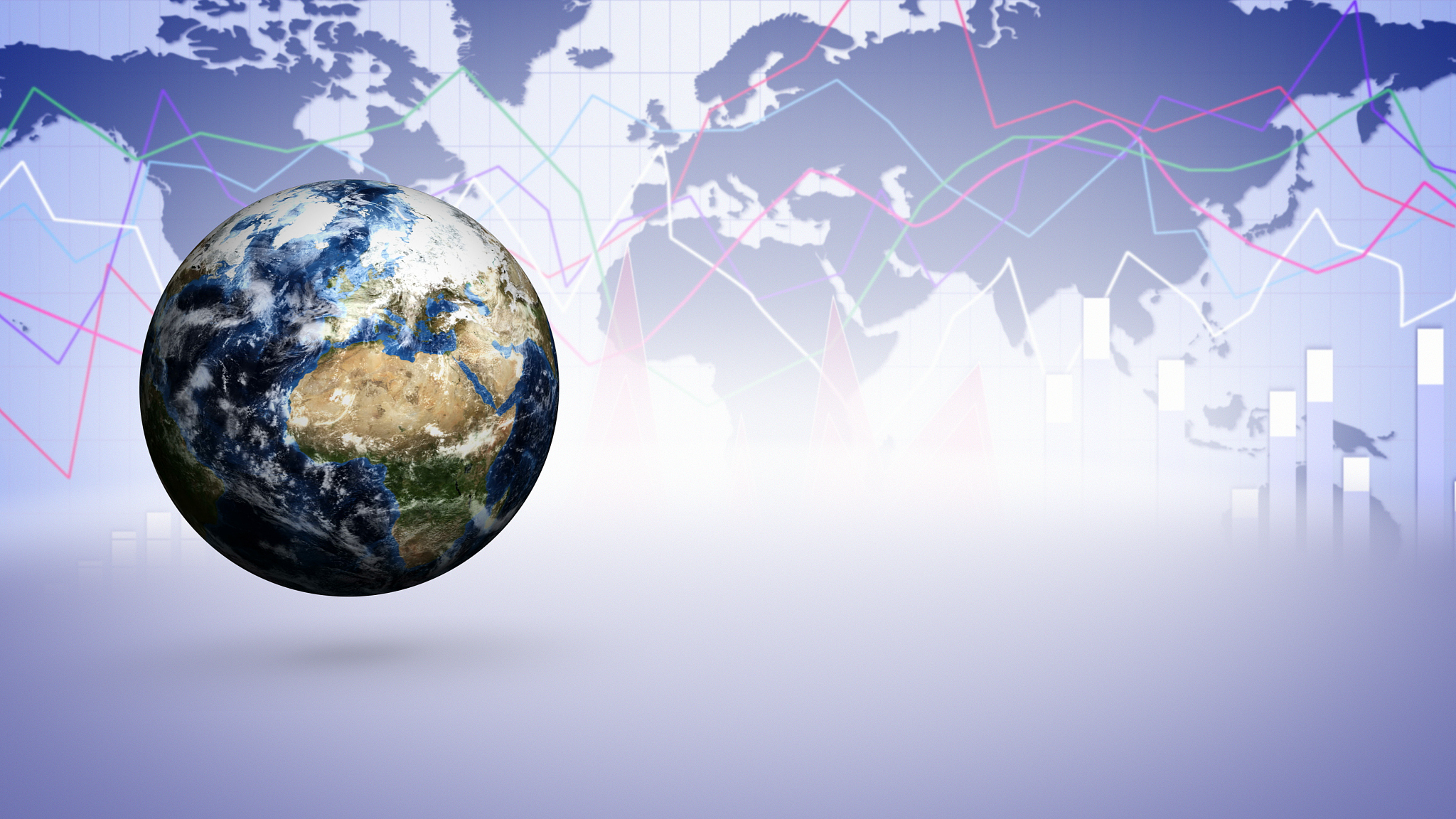 flying earth and business concepts background