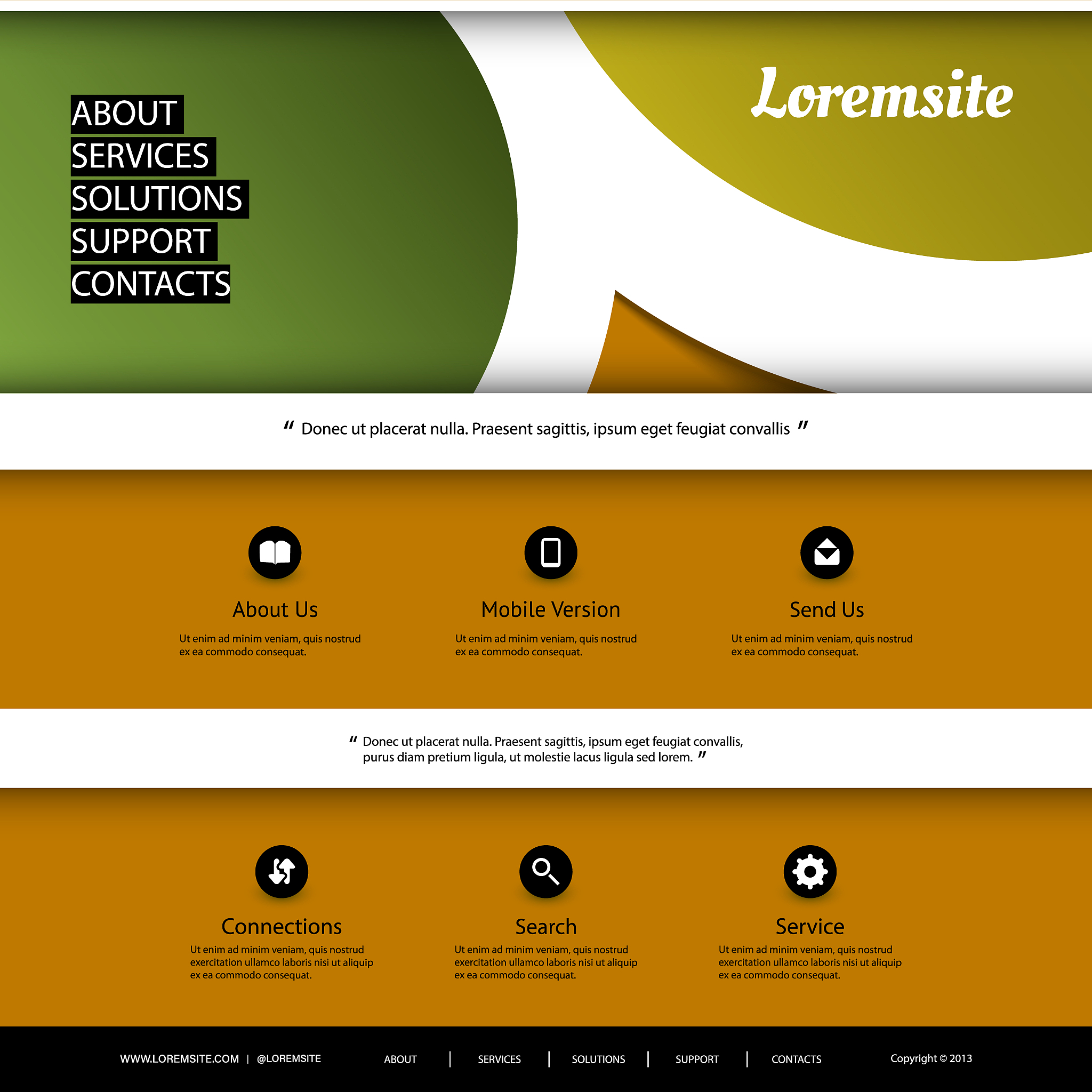 one page website template