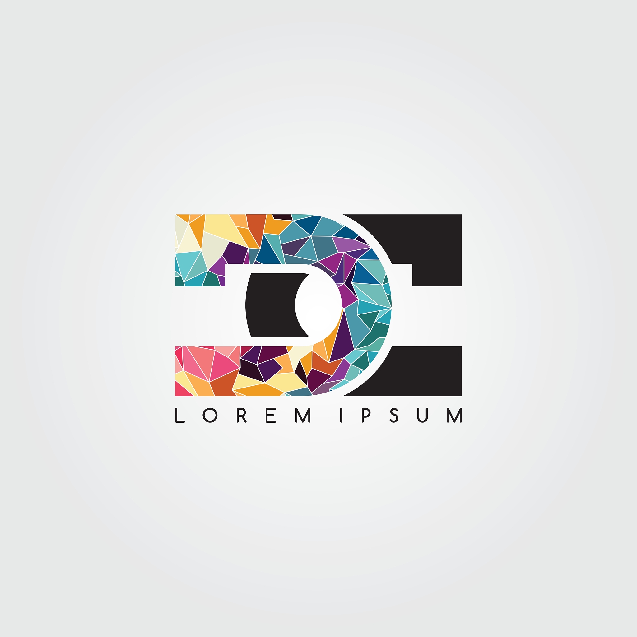 letter initial logotype logo abstract colorful
