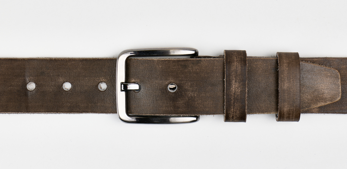 Handmade Vintage Soft Brown Leather Belt for Men - Western Style