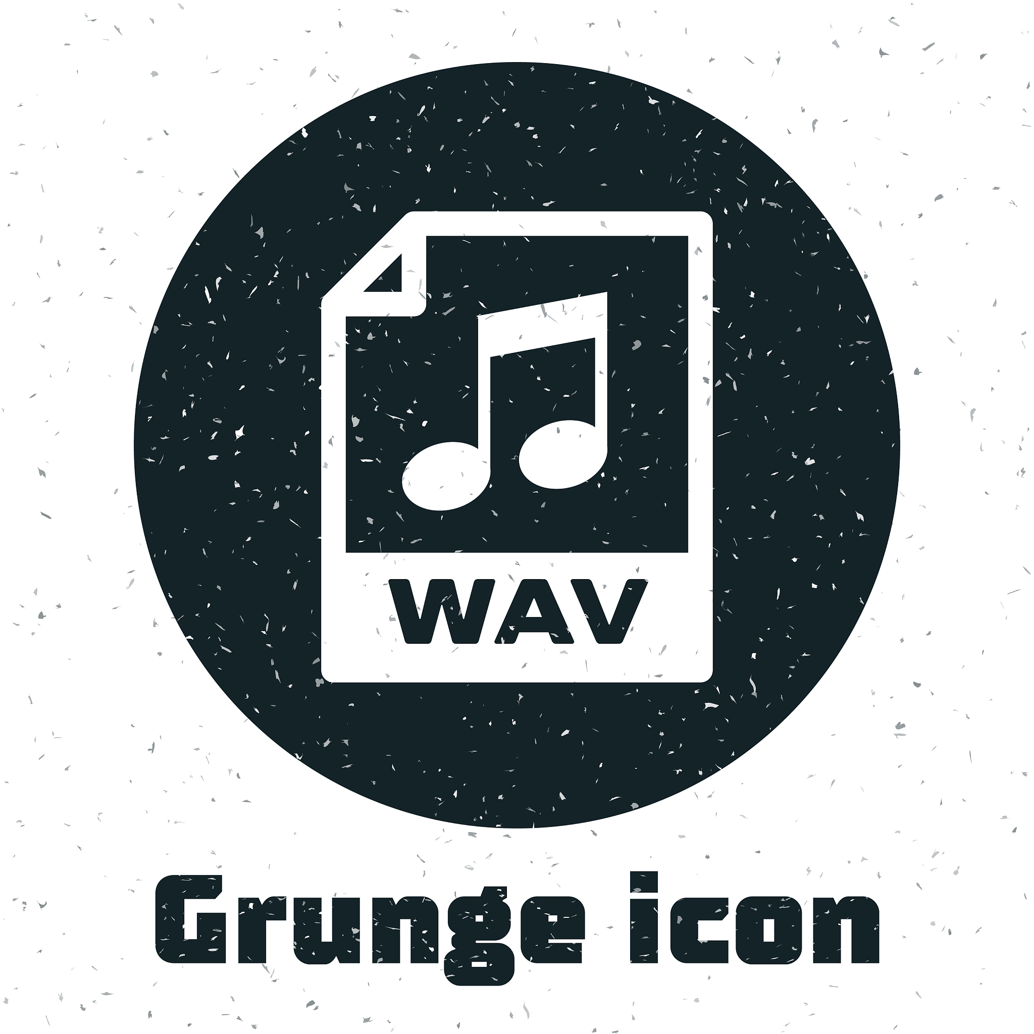 grunge wav file document download wav button icon