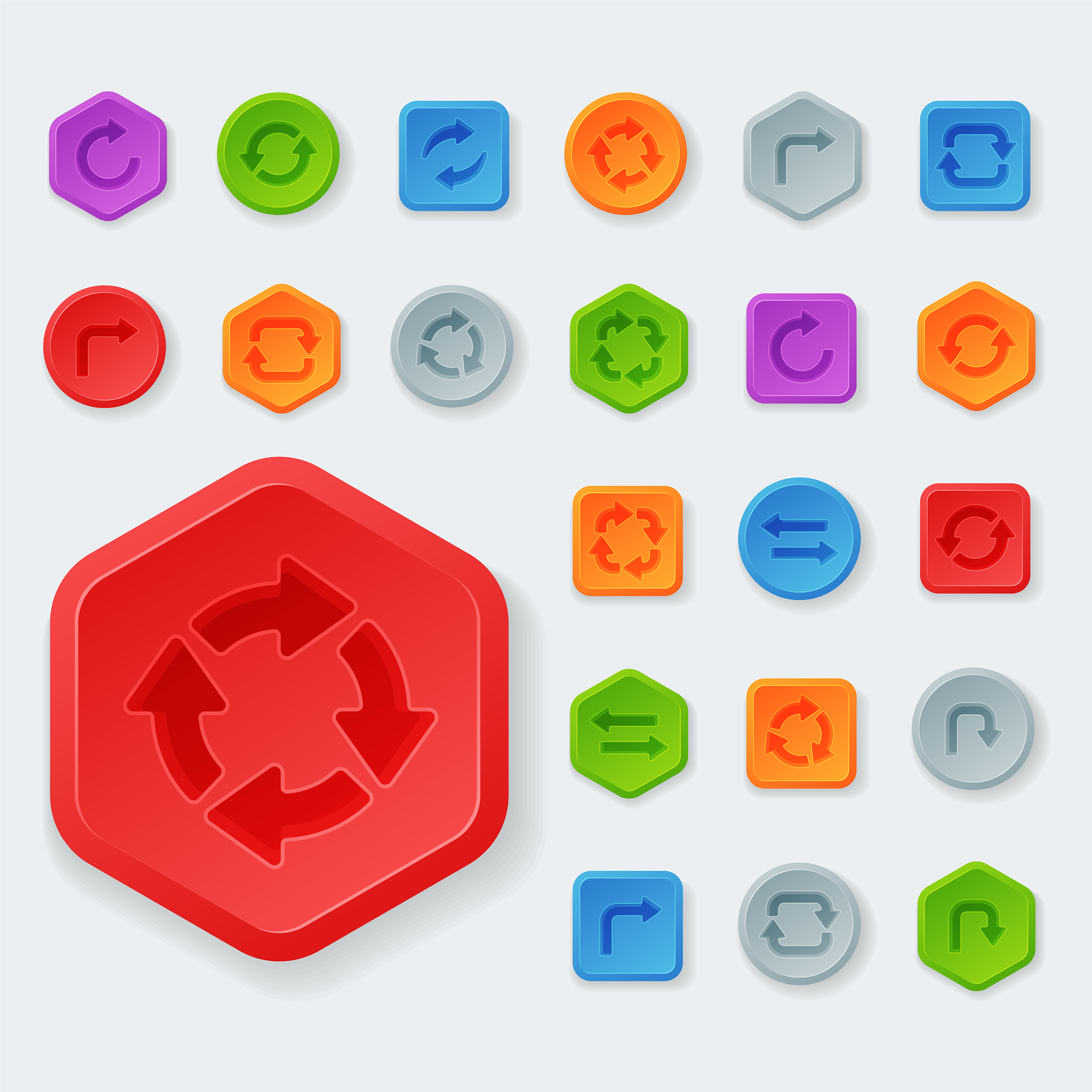 colorful website turn buttons design