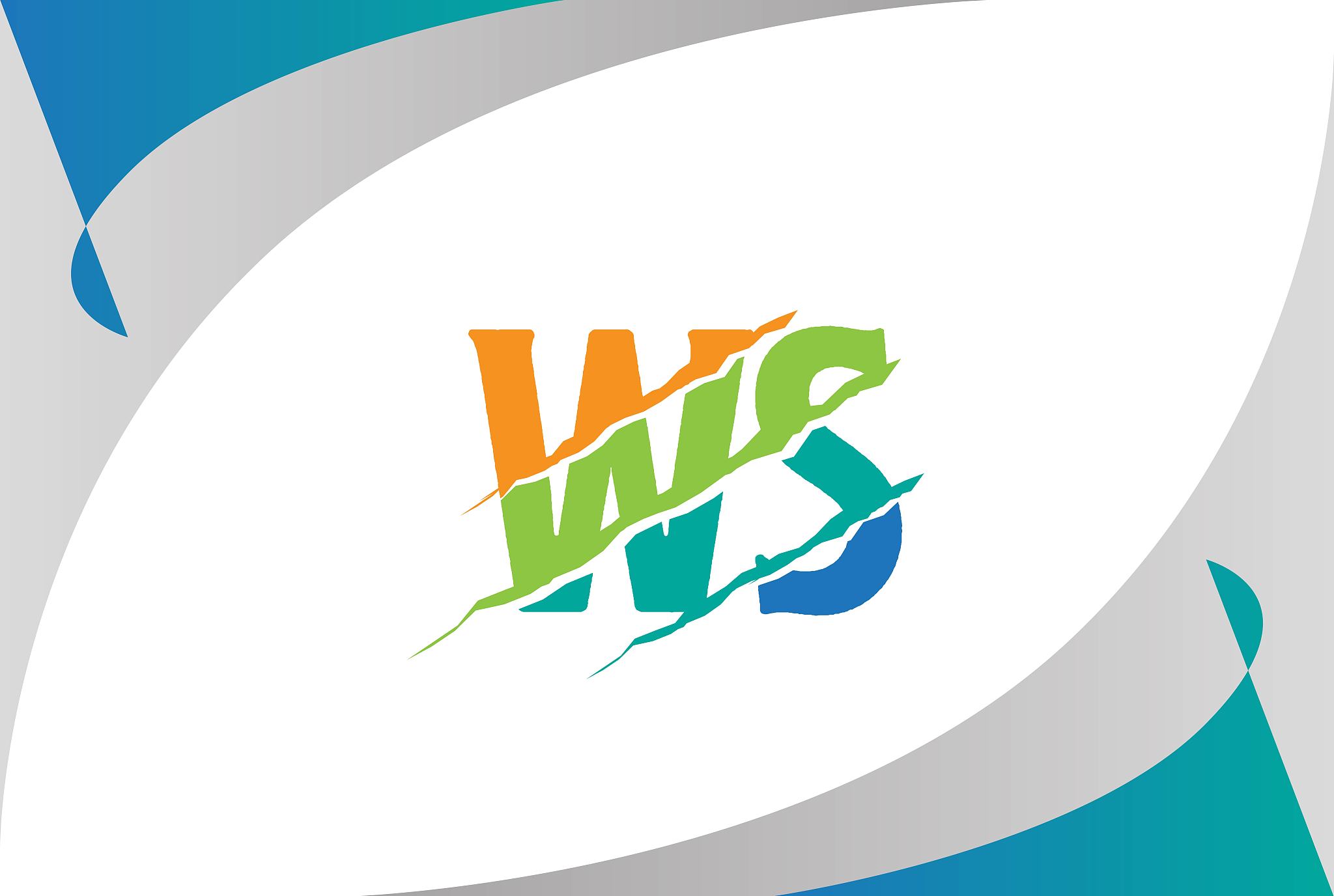 orange green blue ws letter template logo design with scratch ef