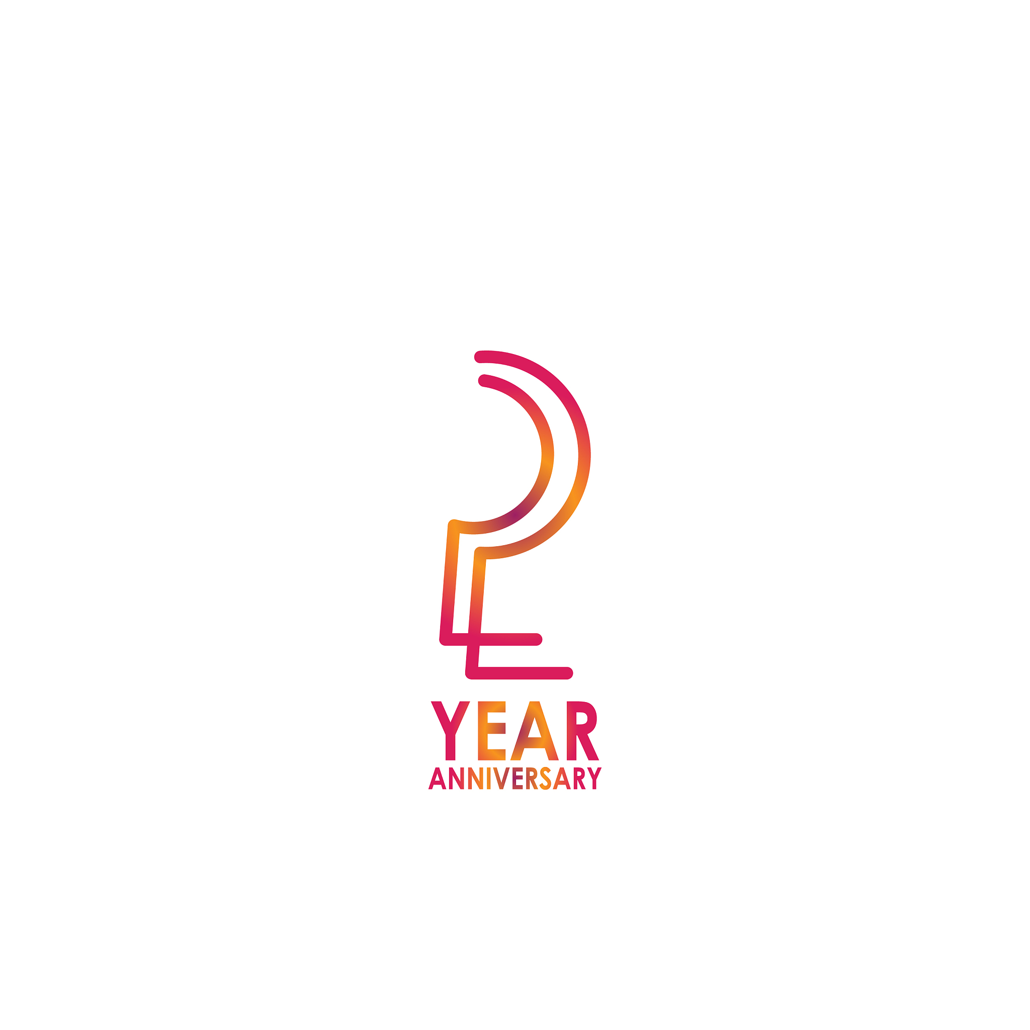 2 year anniversary celebration template design