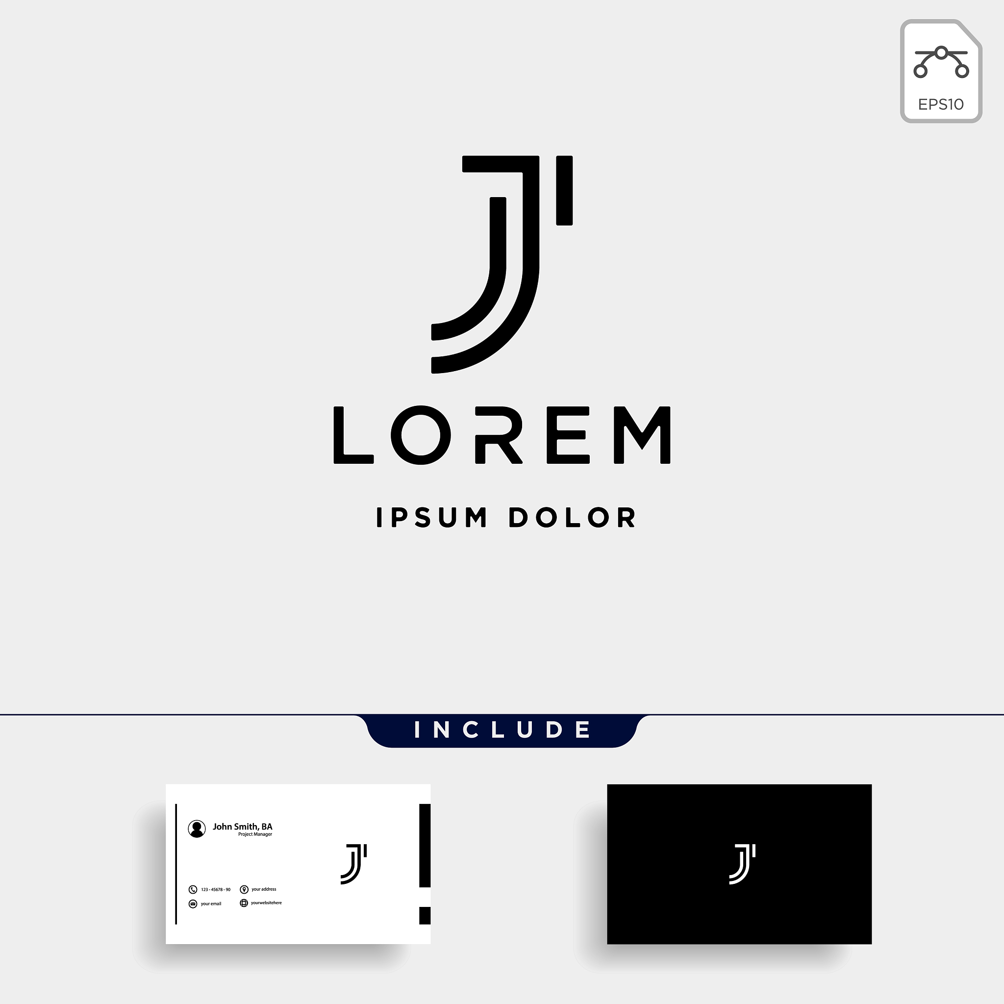letter j jj monogram logo design minimal icon