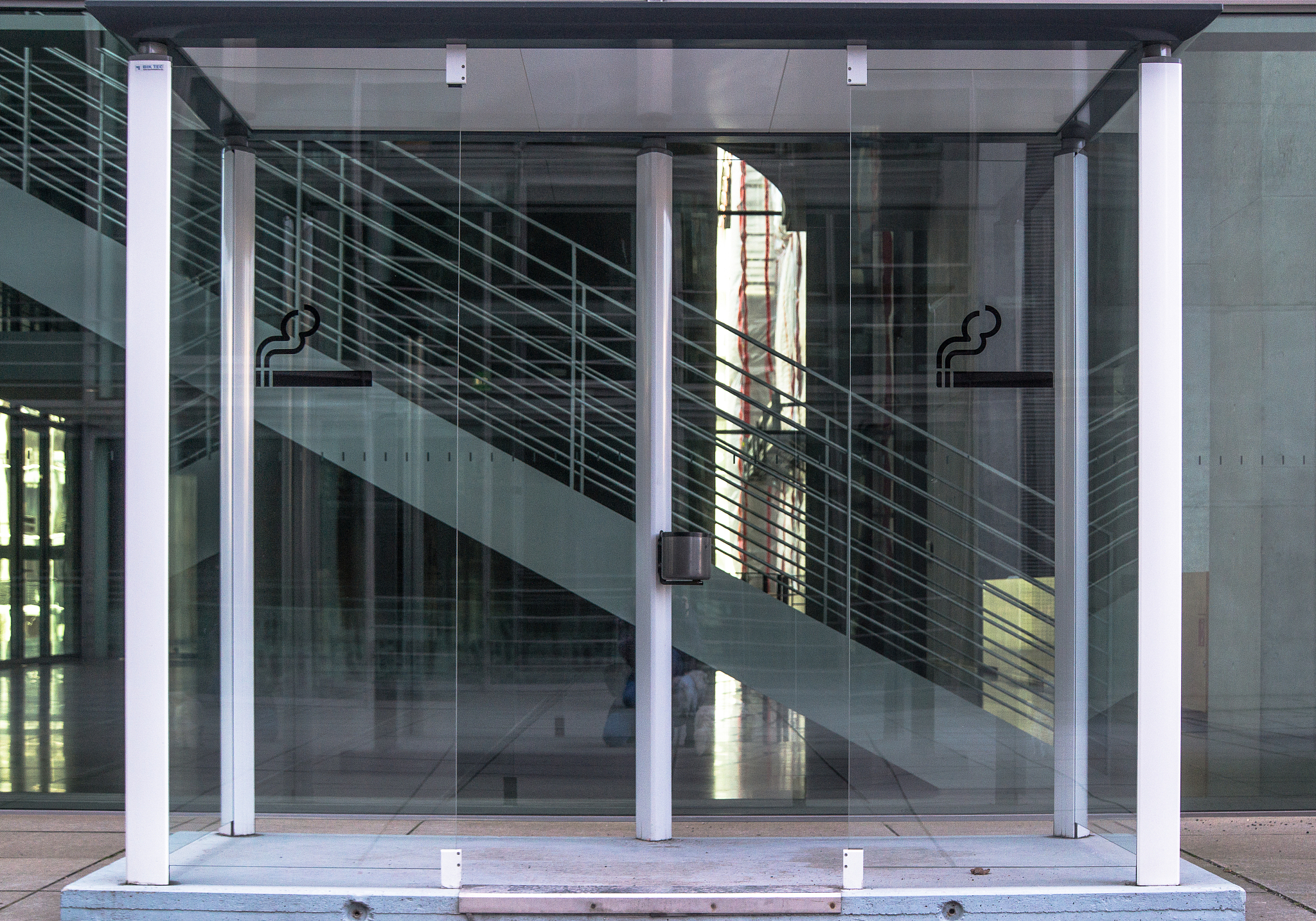 reflection of building on glass window