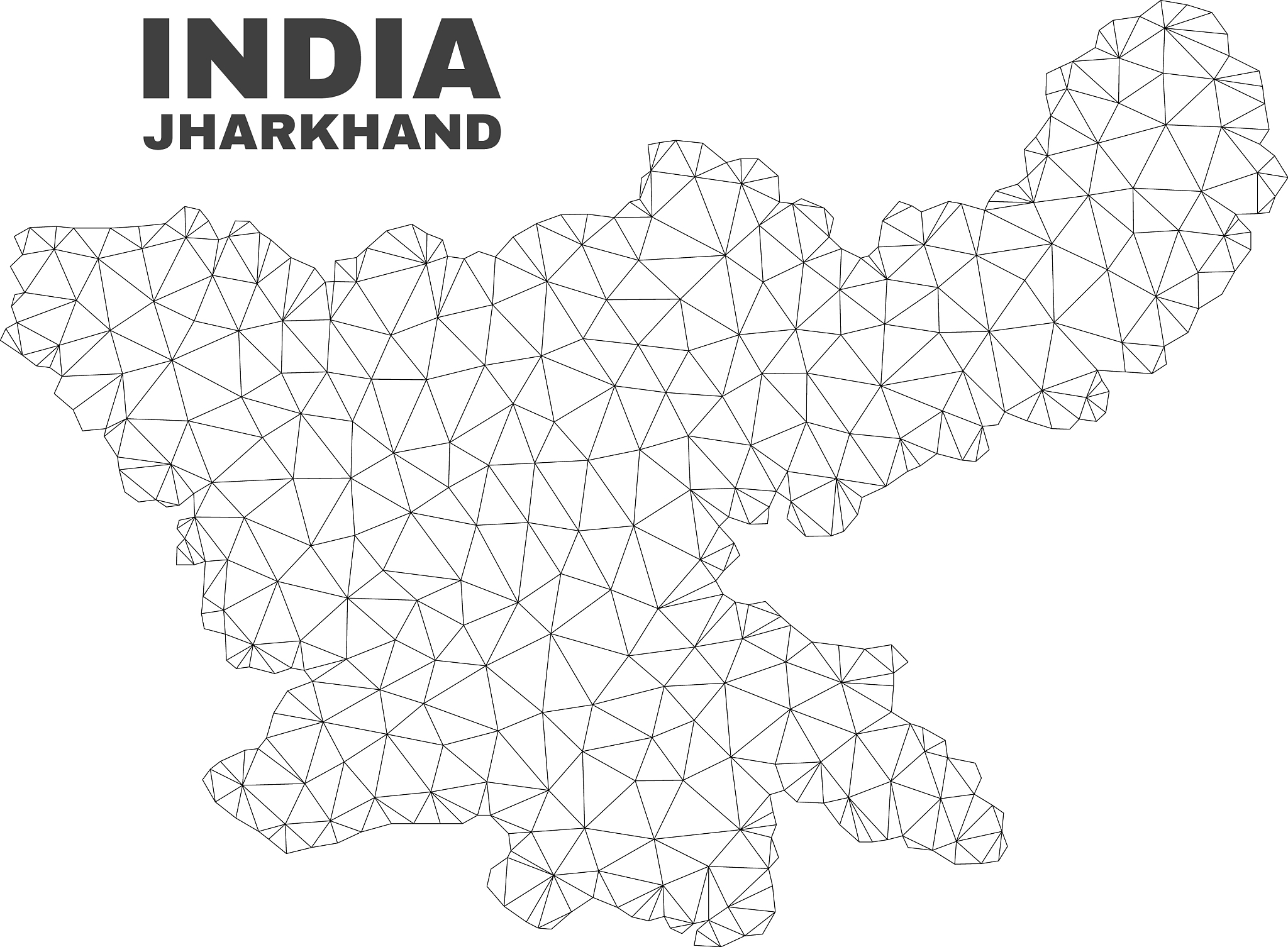 polygonal mesh jharkhand state map