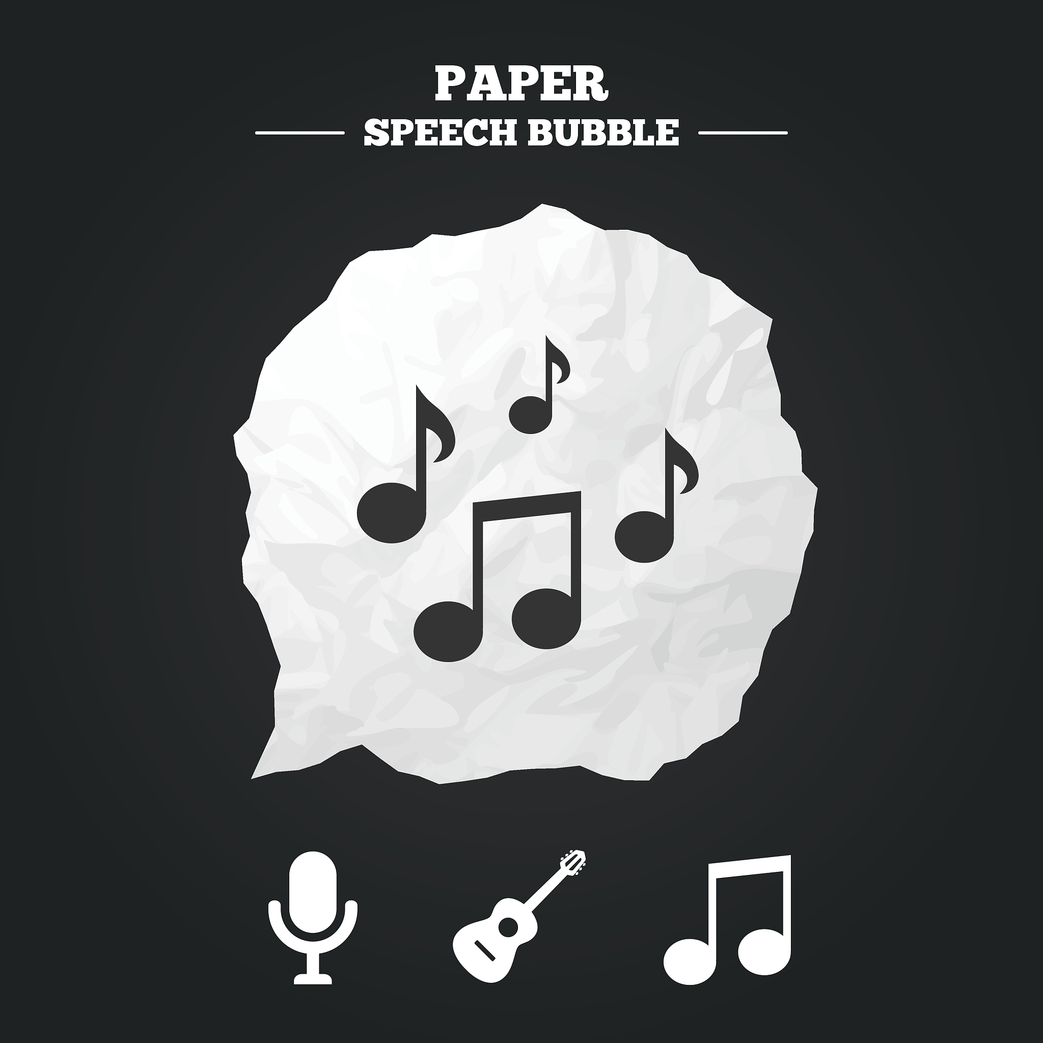 music icons. microphone, acoustic guitar