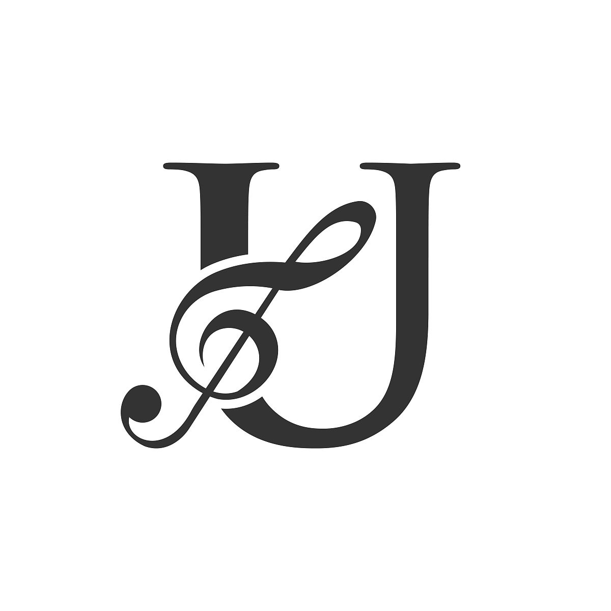 字母u概念上的音乐标志.u音乐音符符号,声音音乐旋律模板