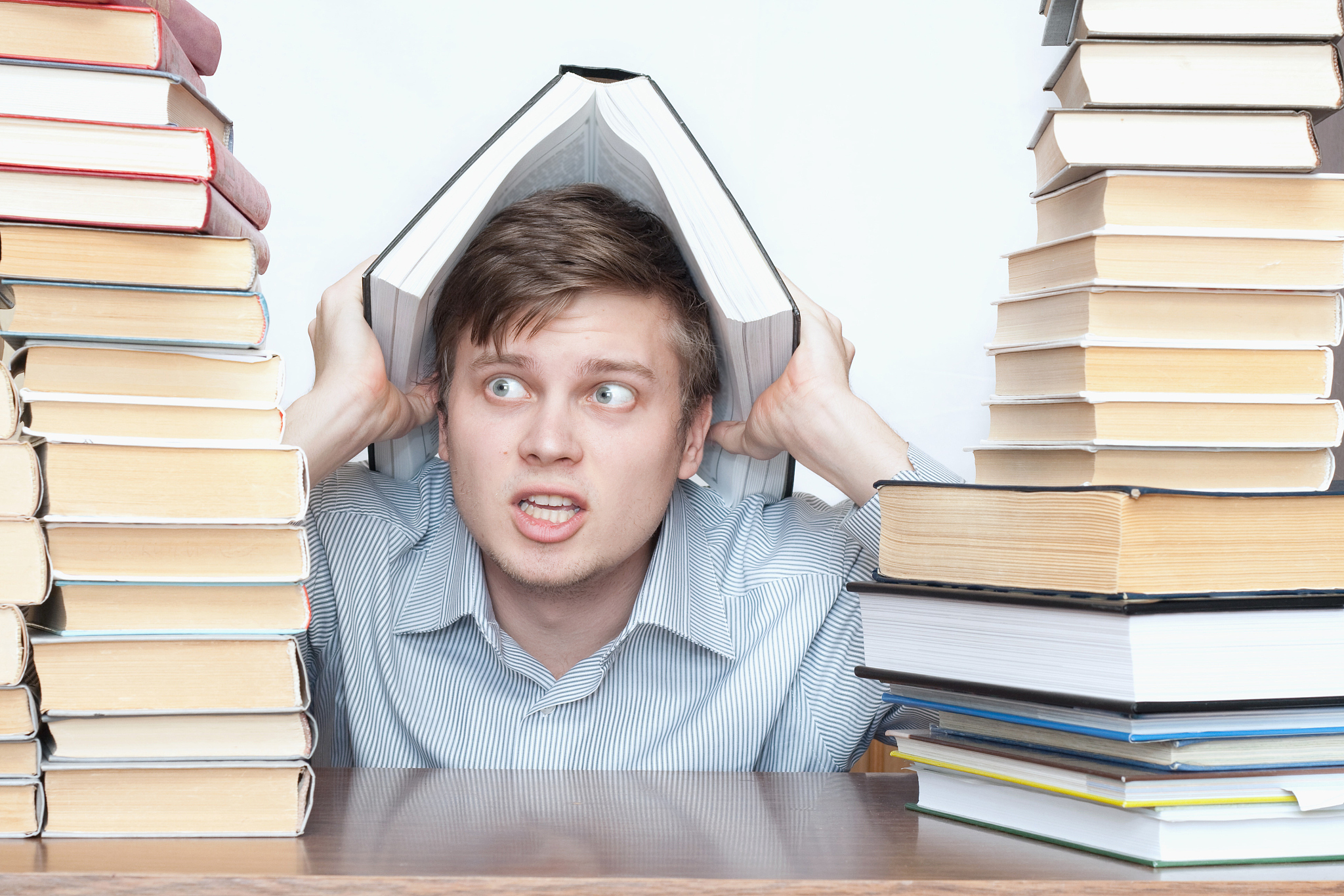 man between books