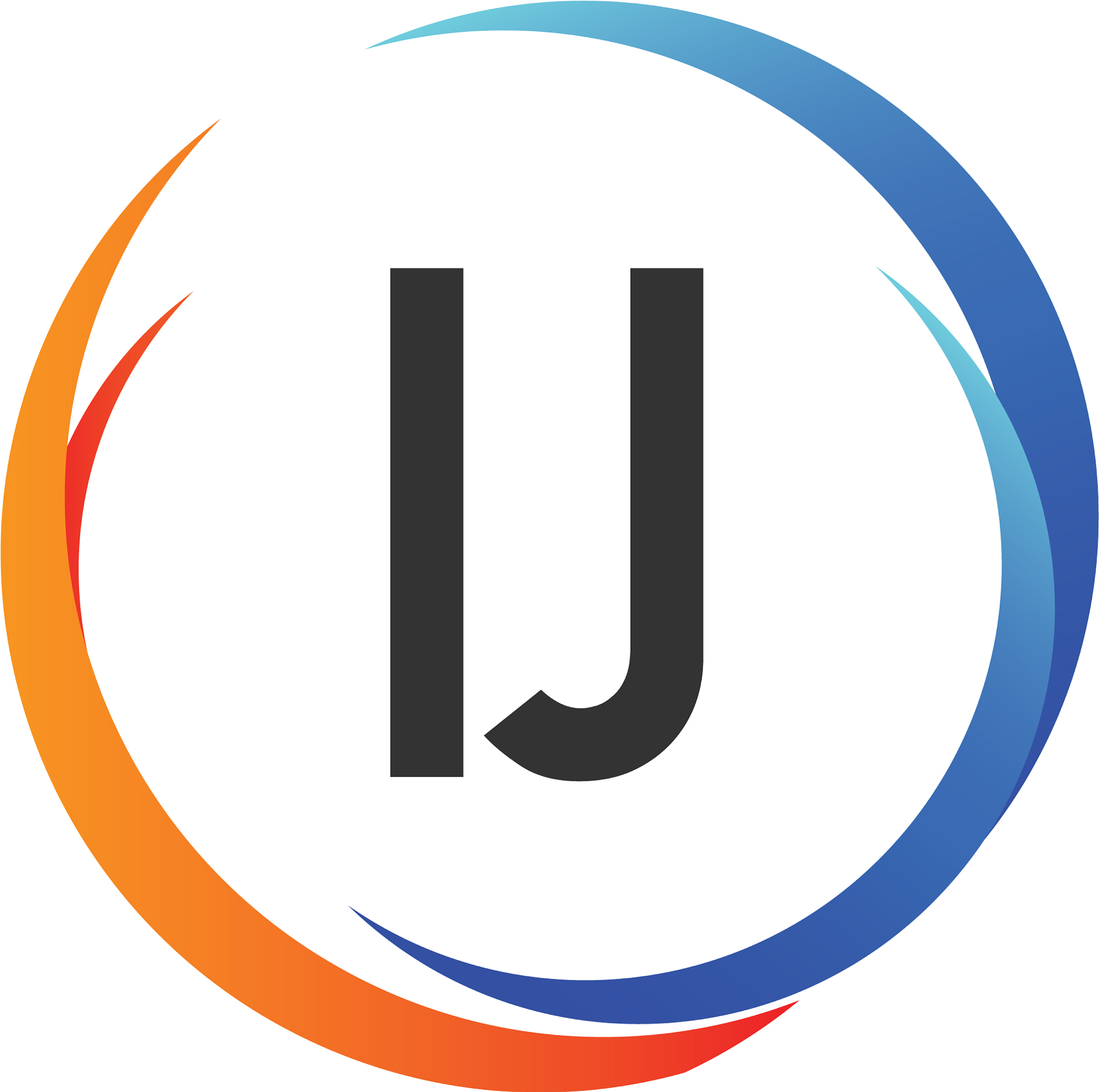 initial letter ij creative swoosh design logo