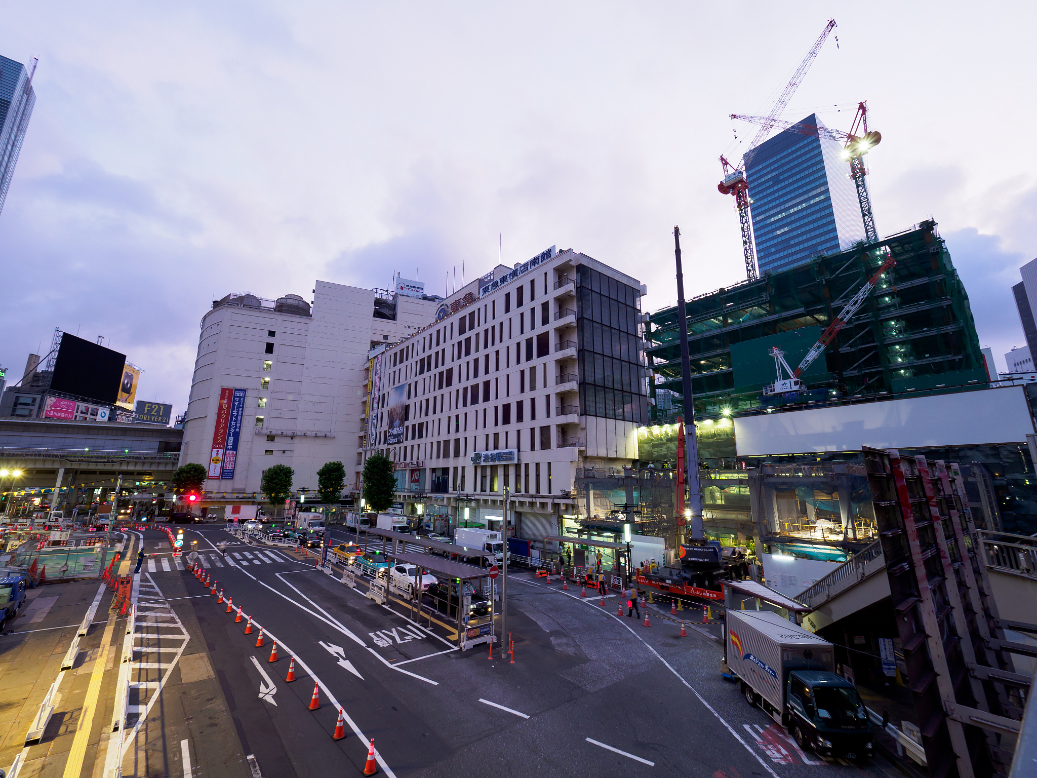 tokyo shibuya redevelopment night view