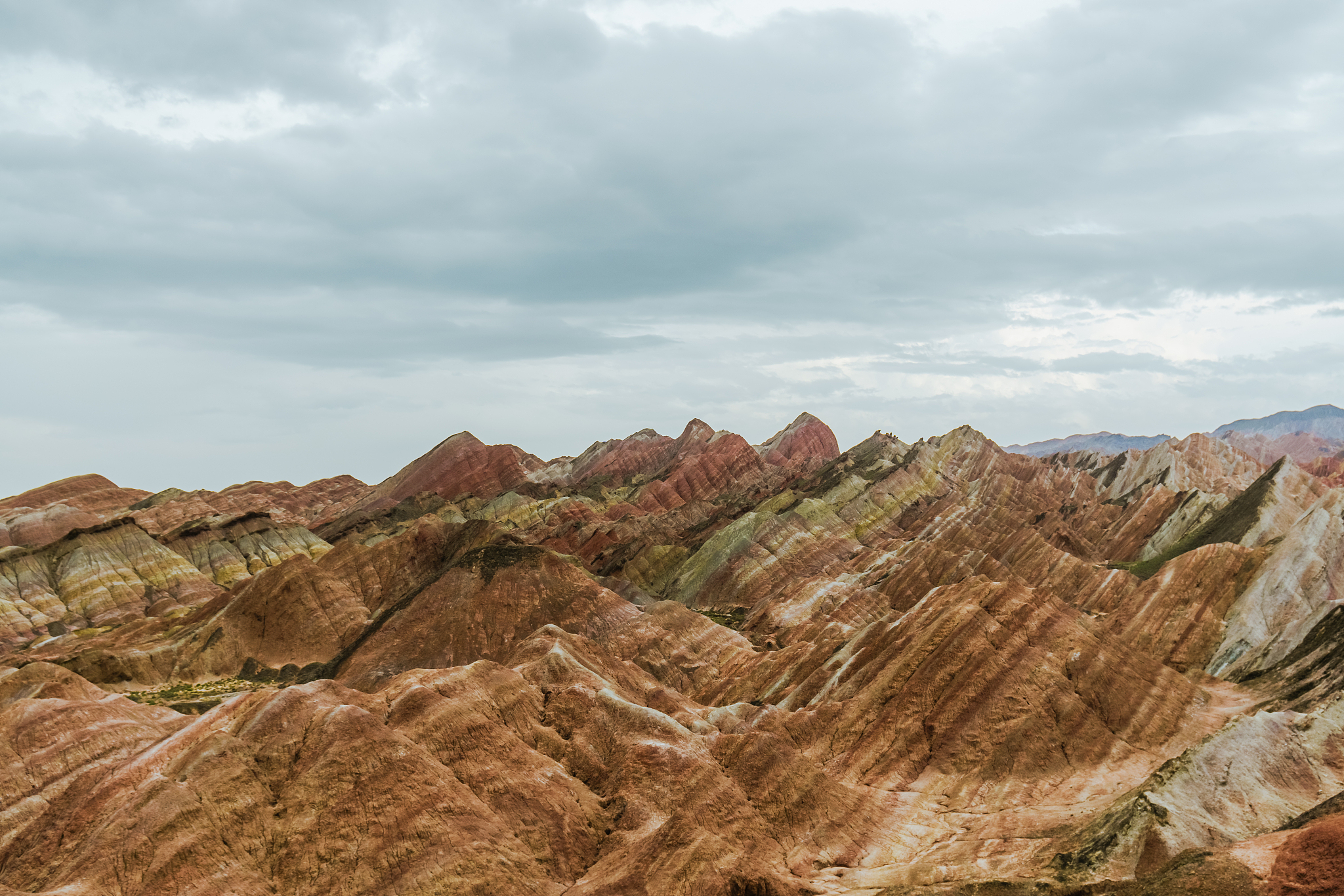 view of colourful mountains of the zhangye national geopark, chi
