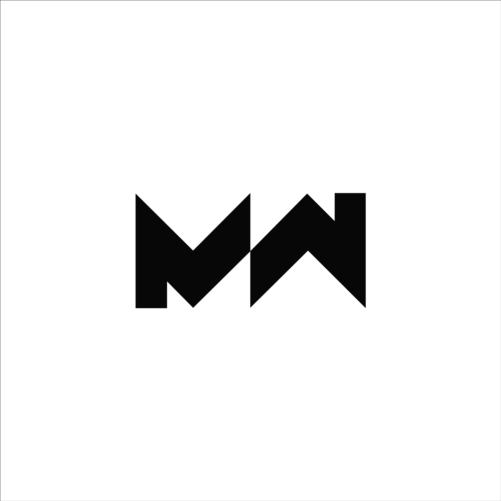 initial letter mw or wm logo design template